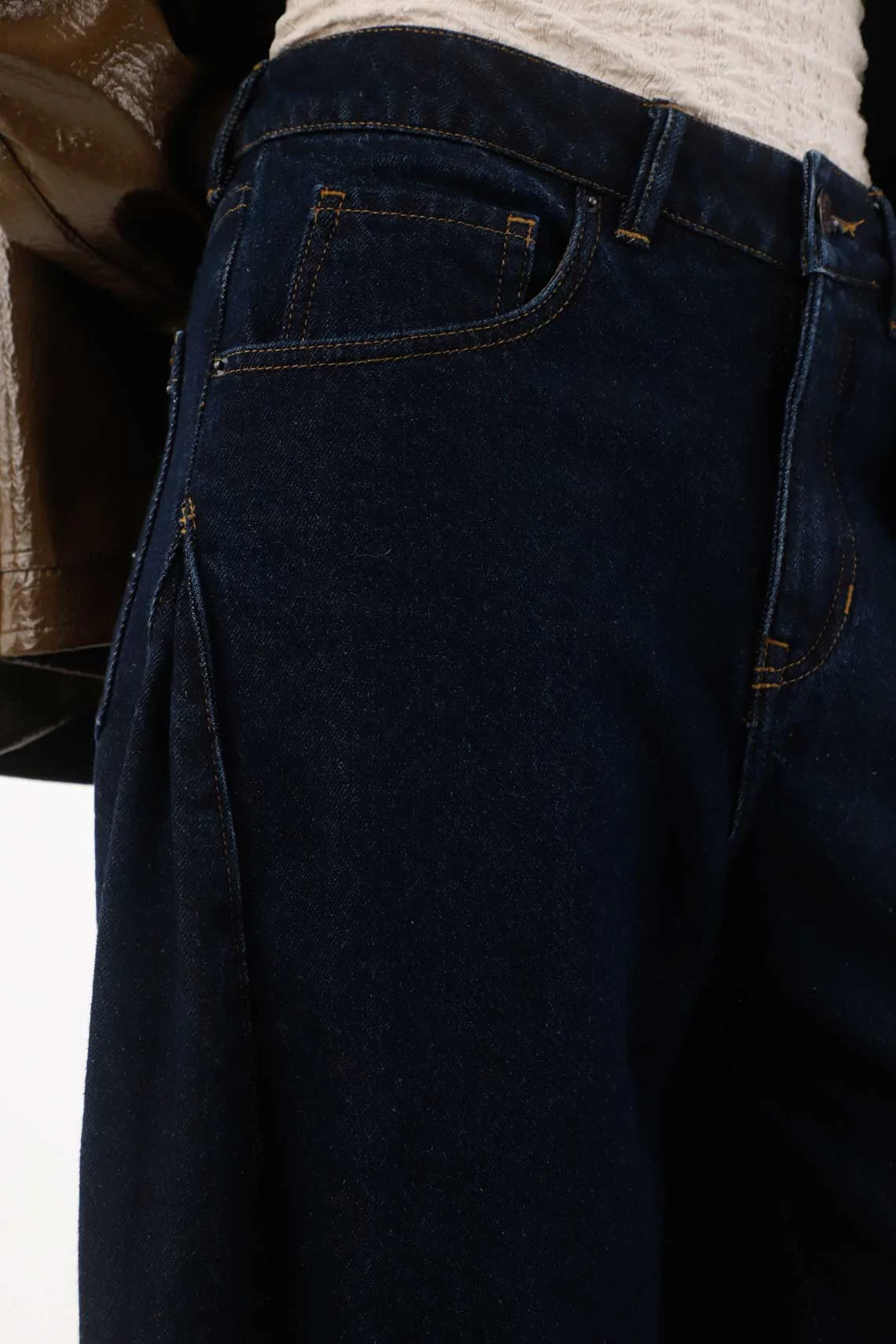 Slouchy Jeans with Decorative Press in Blue for Women - Image 3