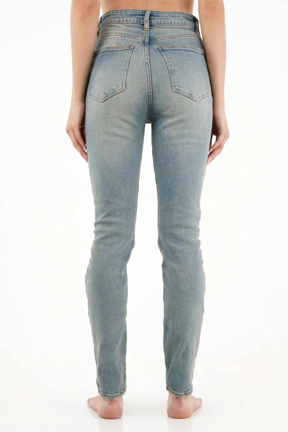 Women's Mid-Rise Super Slim Blue Jeans - Image 4