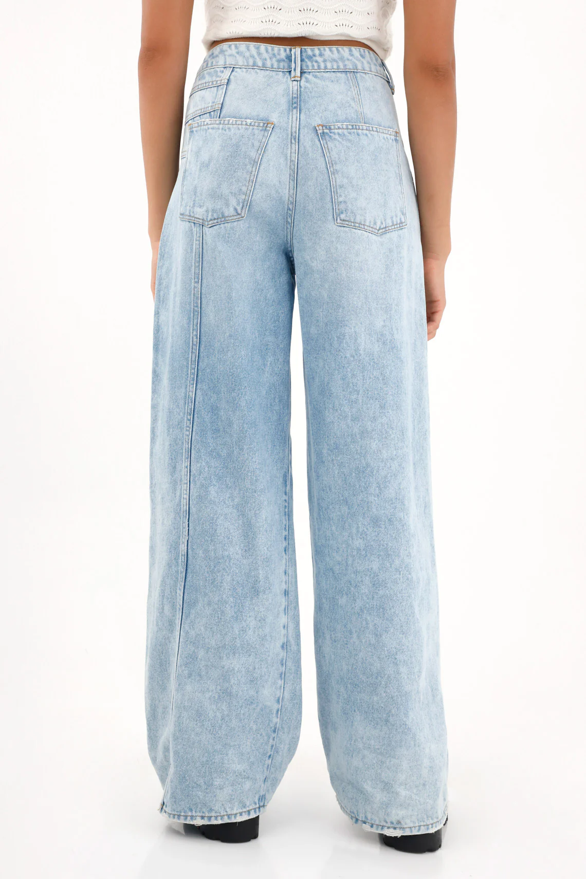Women's Asymmetrical Low Rise Wide Leg Jeans - Image 4
