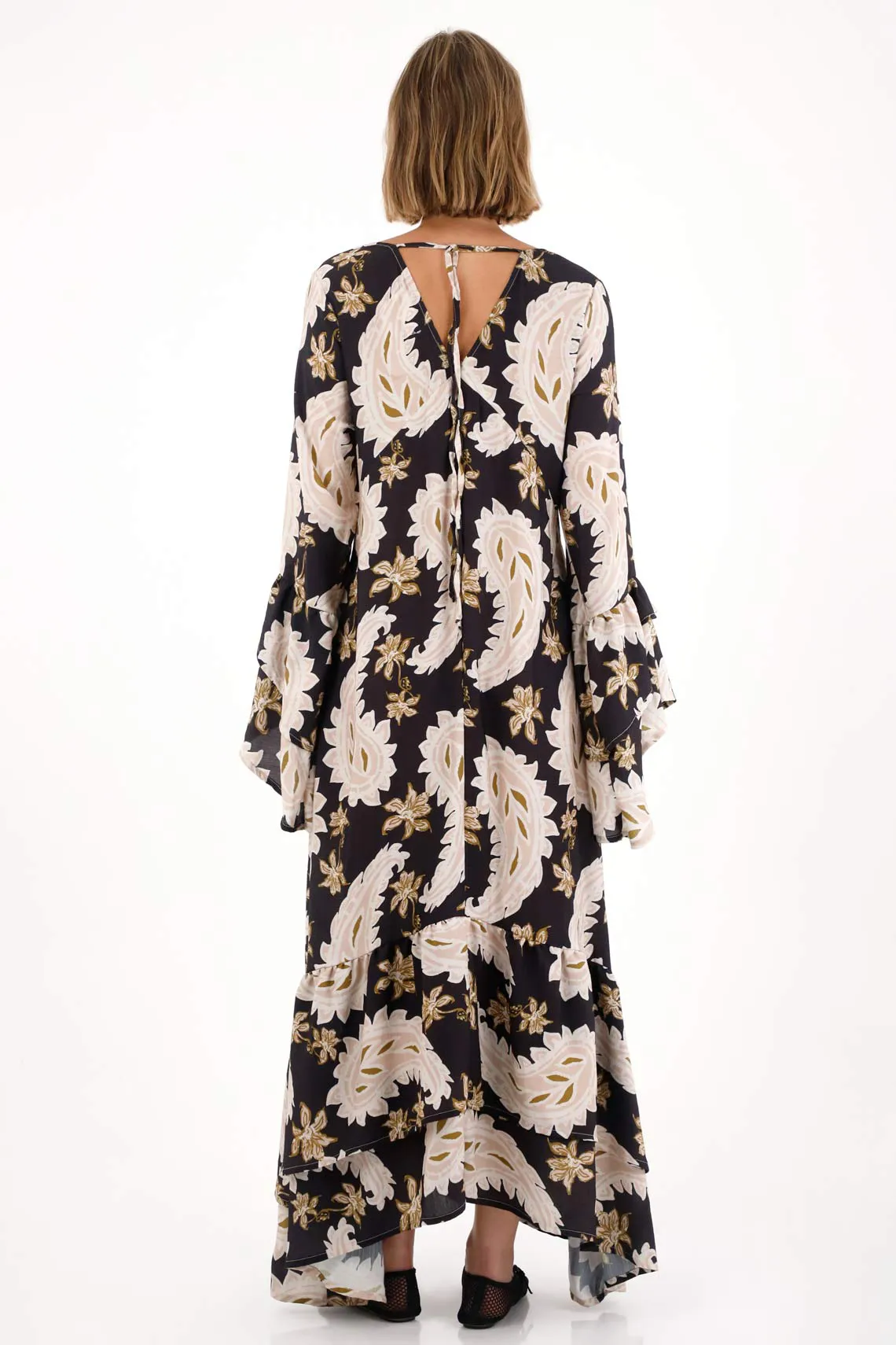 Long Dress with V-Neck Print for Women - Image 5