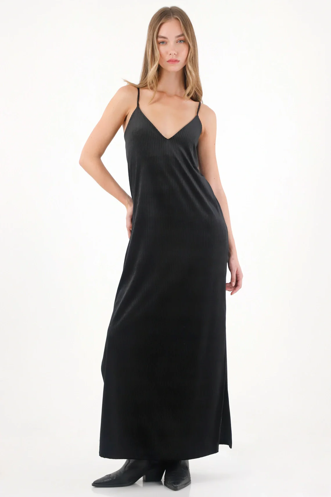 Long Black Velvet Dress for Women