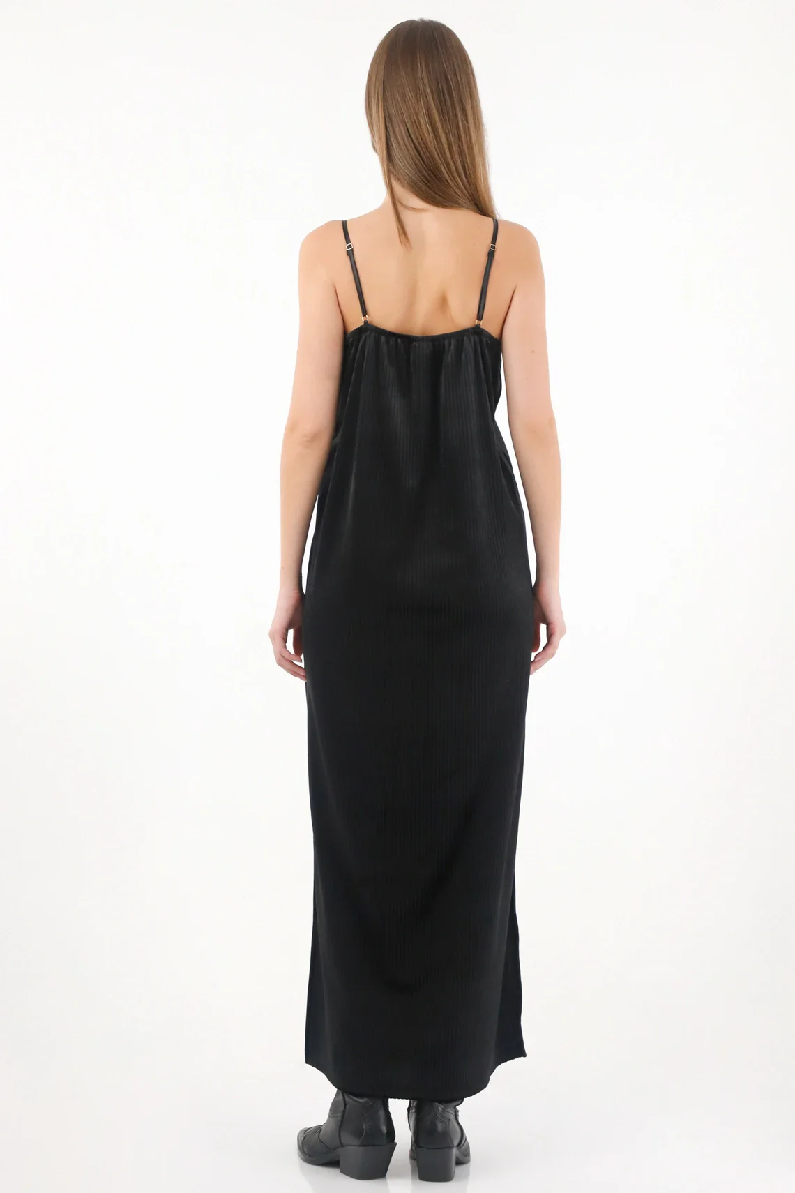 Long Black Velvet Dress for Women - Image 4