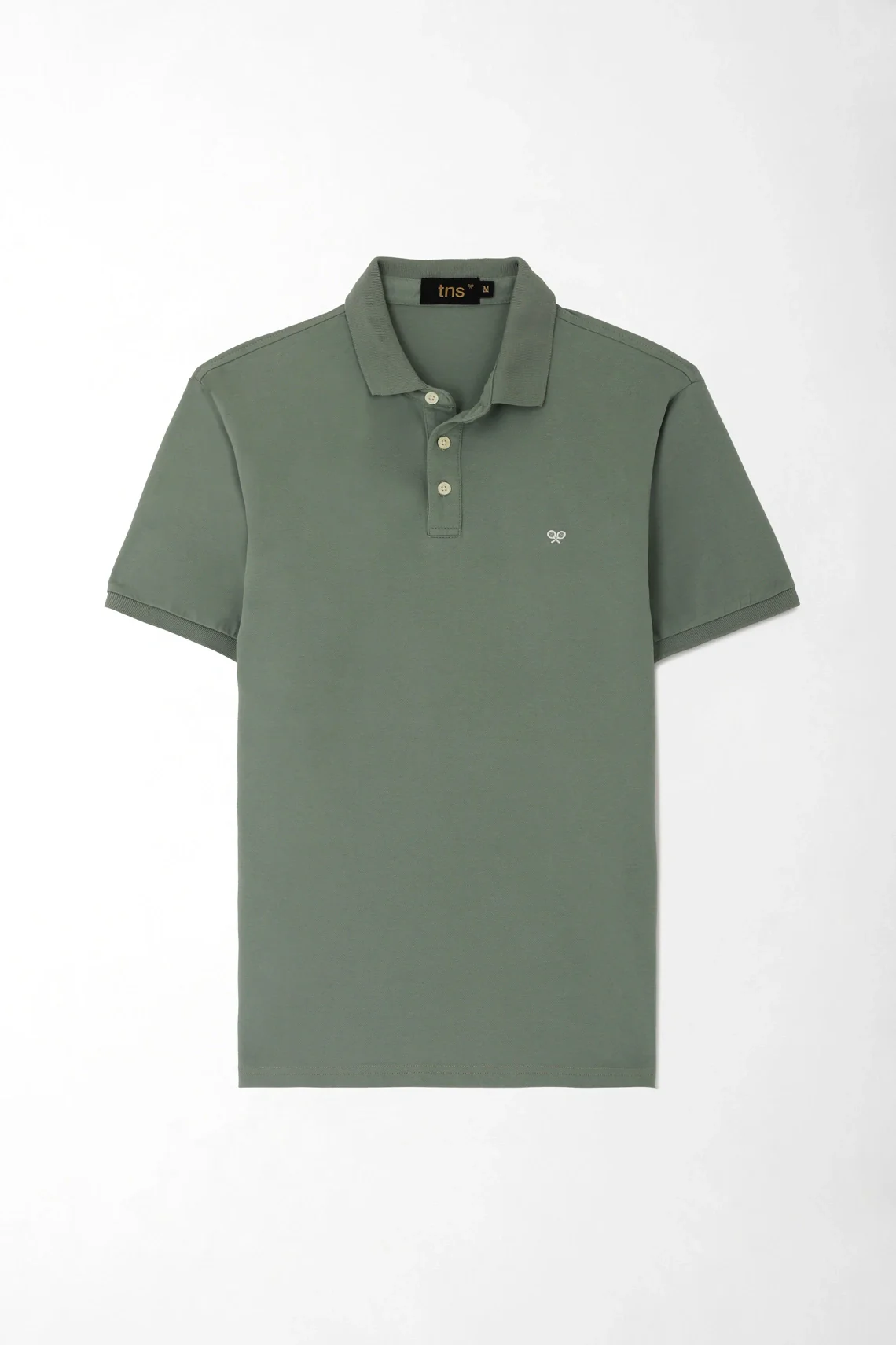Men's Polo in Sage Green Cotton Regular Fit with Embroidered Logo - Image 6