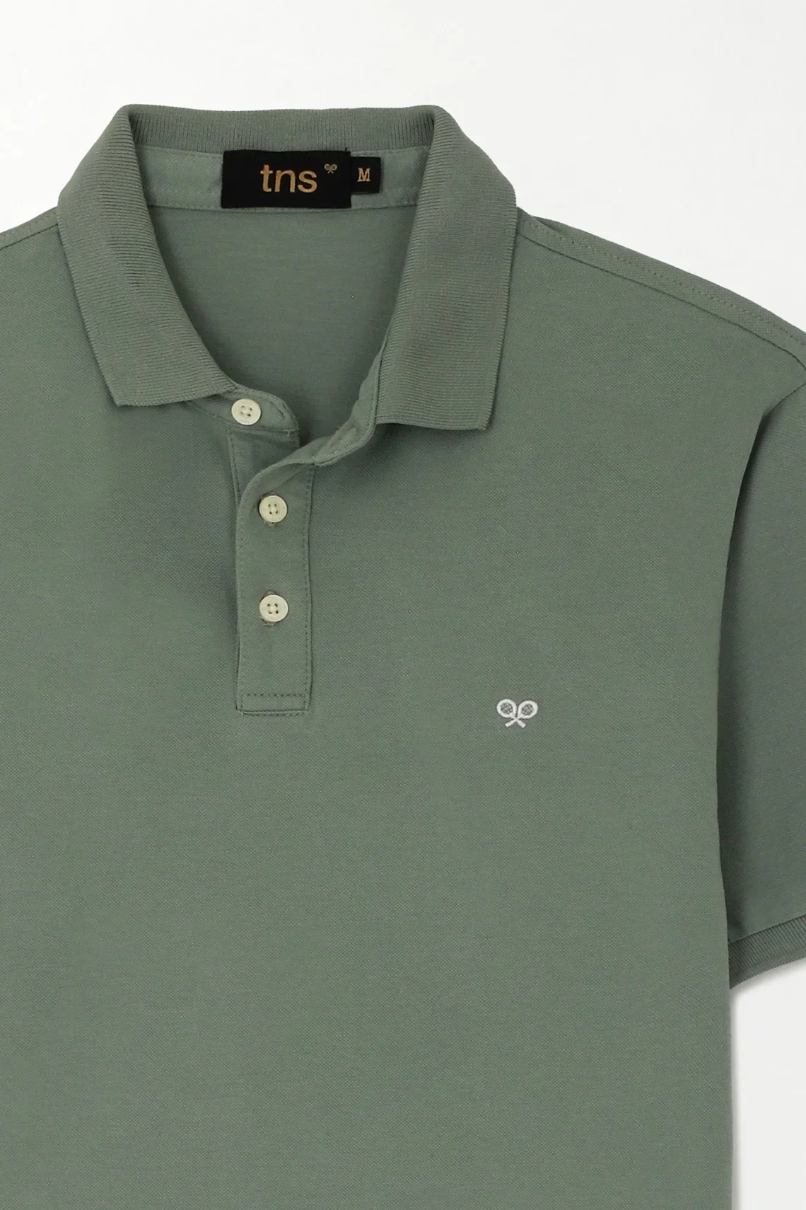 Men's Polo in Sage Green Cotton Regular Fit with Embroidered Logo - Image 7