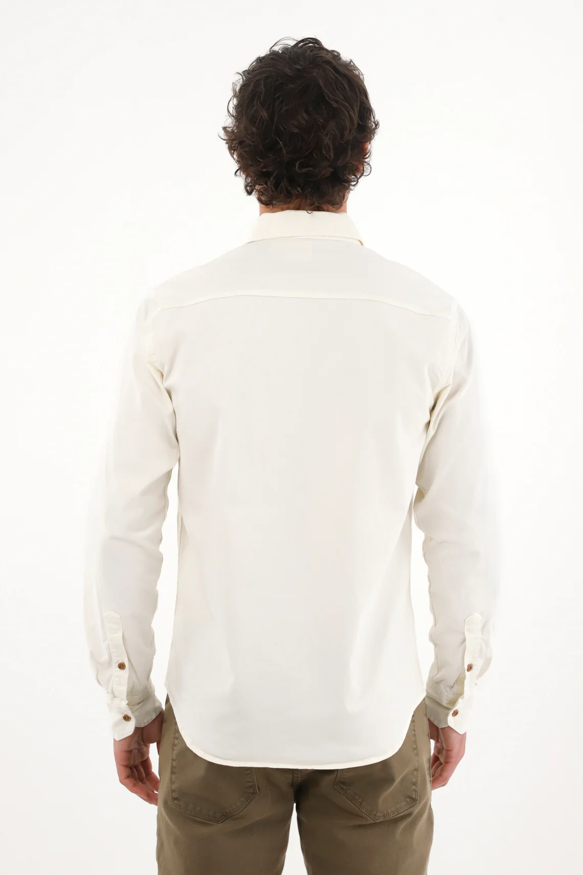 Men's Twill Shirt with Pockets in Cream - Image 4