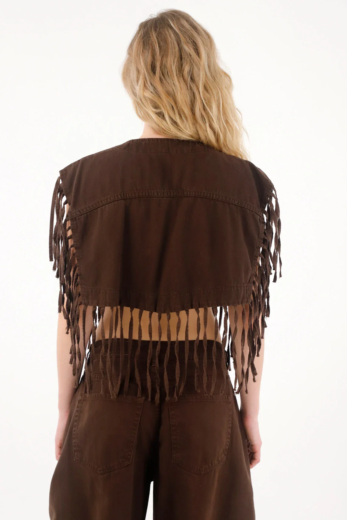 Brown Fringe Vest for Women - Image 4