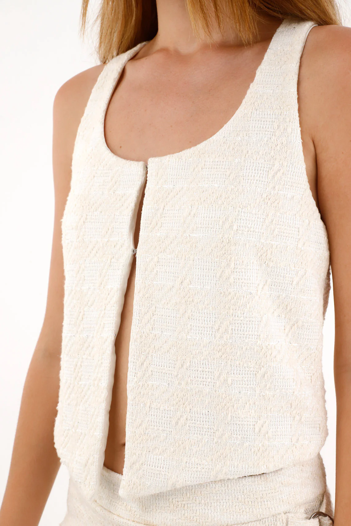 Knit Vest with Sequins Off-White for Women - Image 2