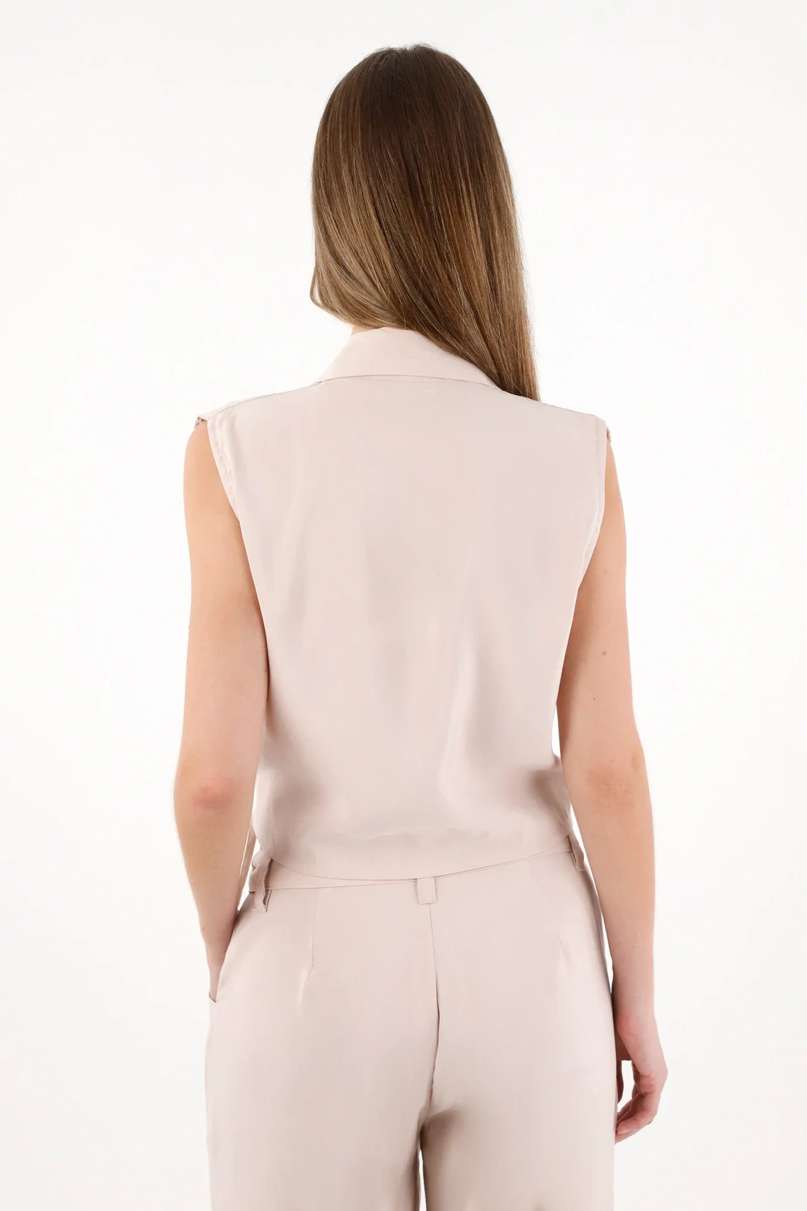 Cross-Front Vest in Off-White for Women - Image 4