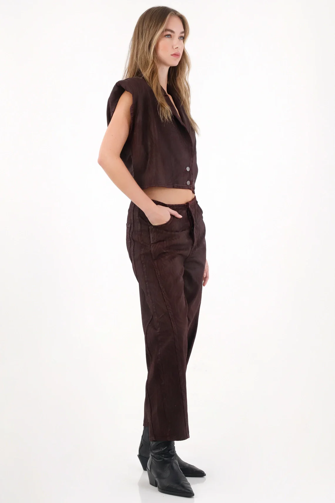Cropped Vest with Animal Print for Women - Image 2