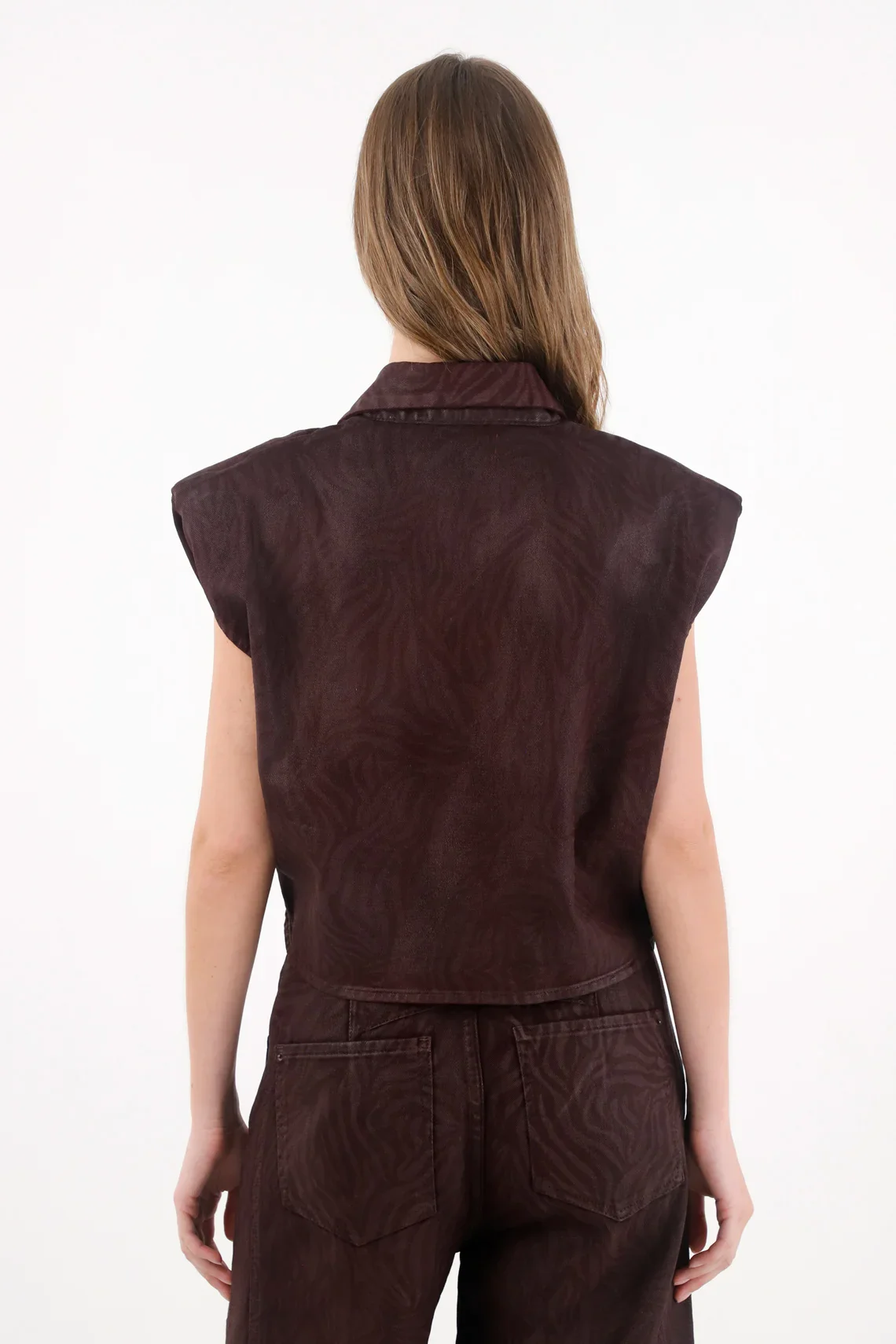 Cropped Vest with Animal Print for Women - Image 5