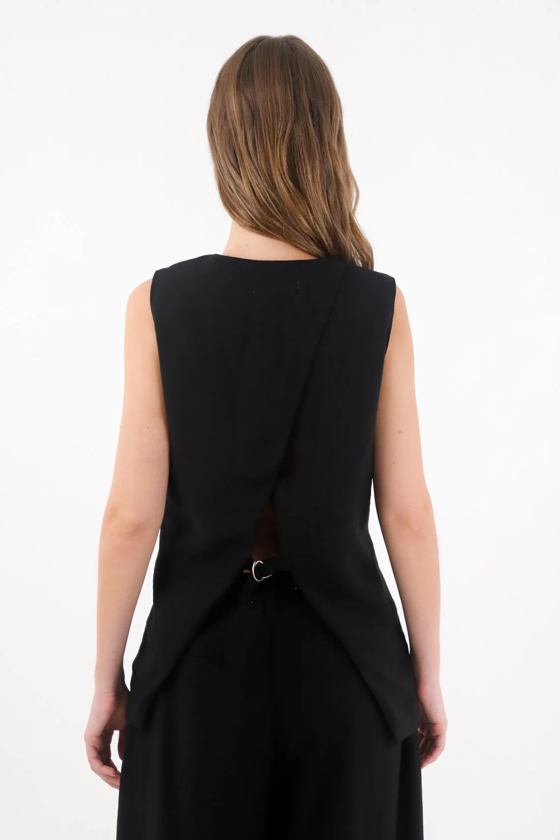 Black V-Neck Vest for Women - Image 4