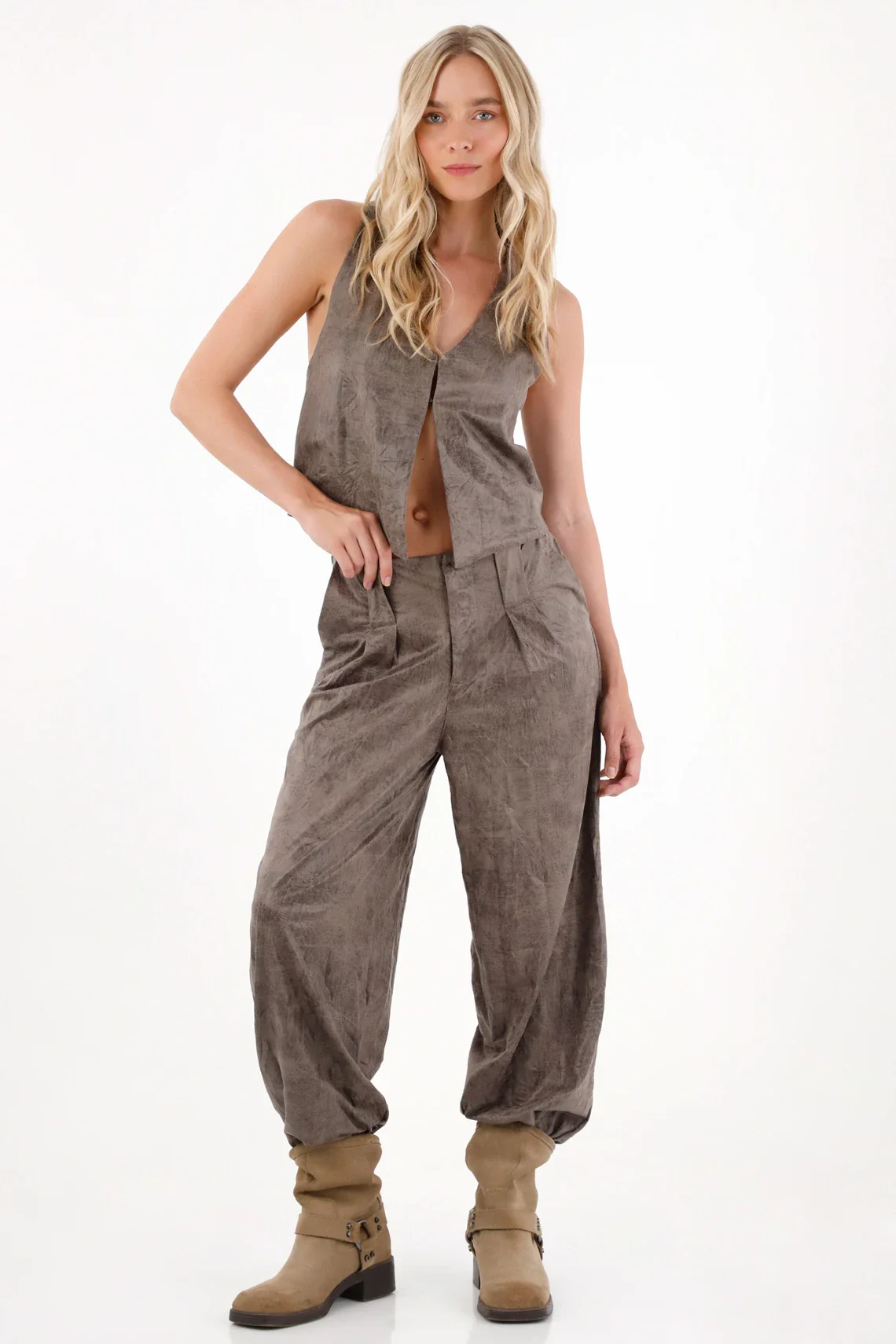 Brown Soft Texture Jogger Pant for Women