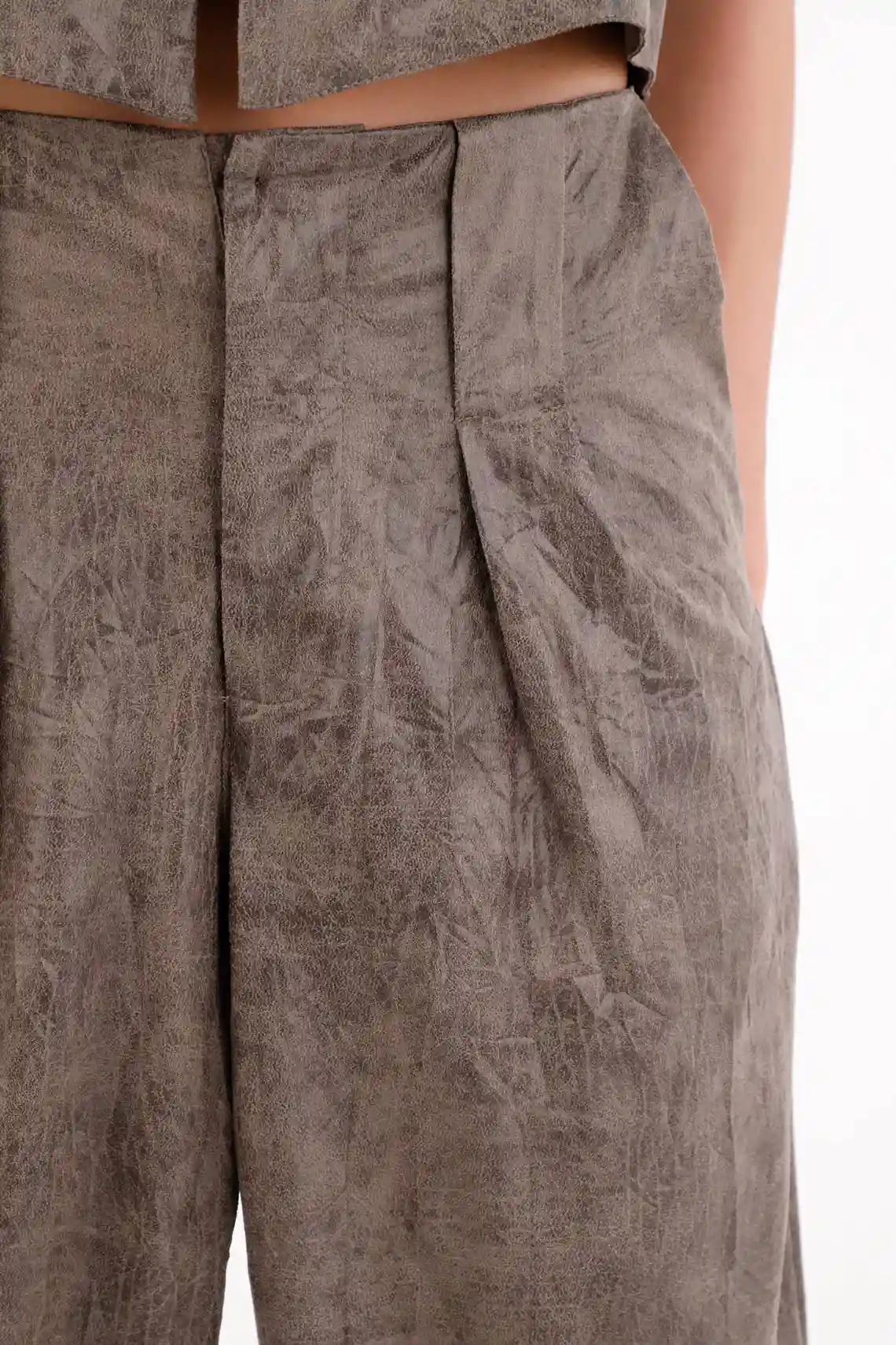 Brown Soft Texture Jogger Pant for Women - Image 3