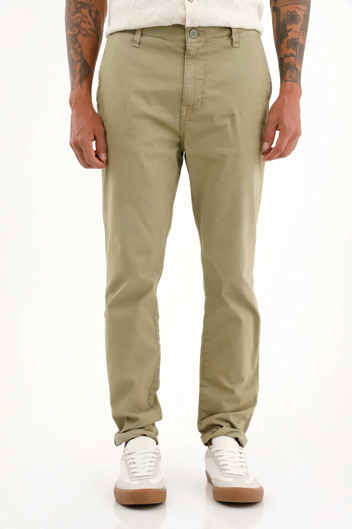 Men's green chino pants