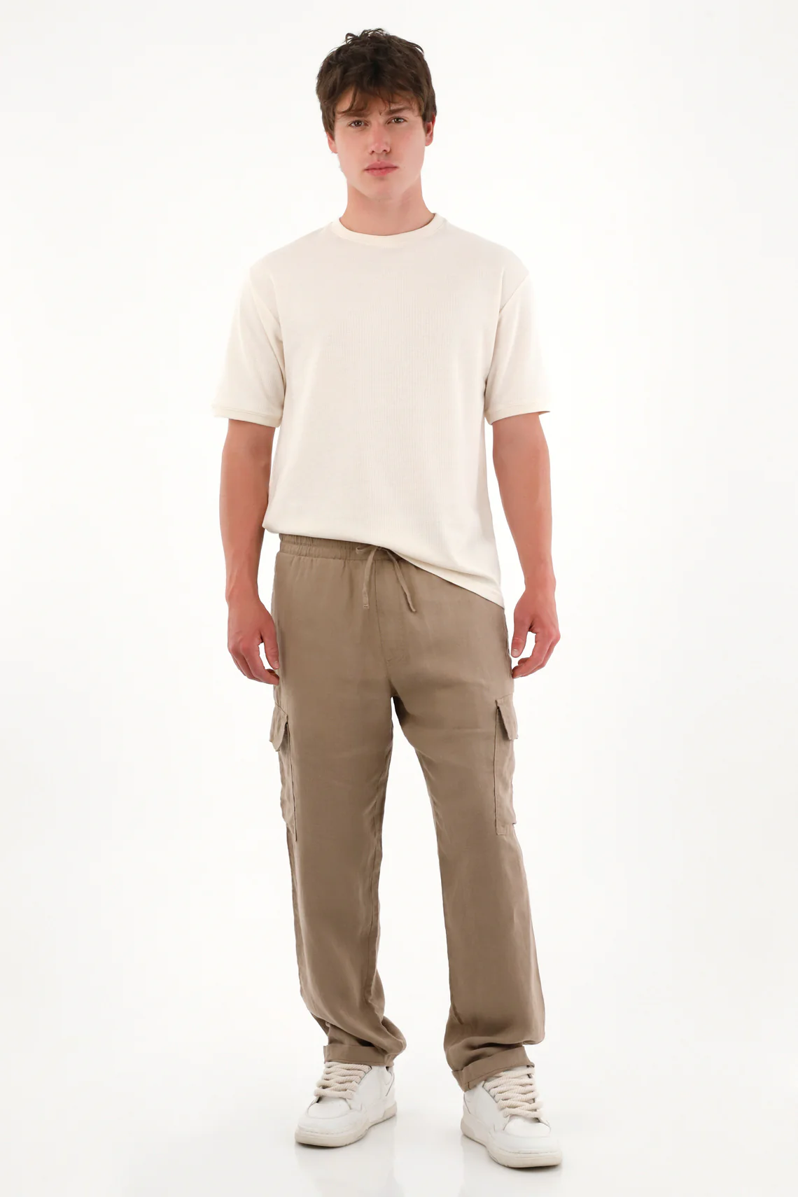 Men's Straight Leg Brown 100% Linen Pants