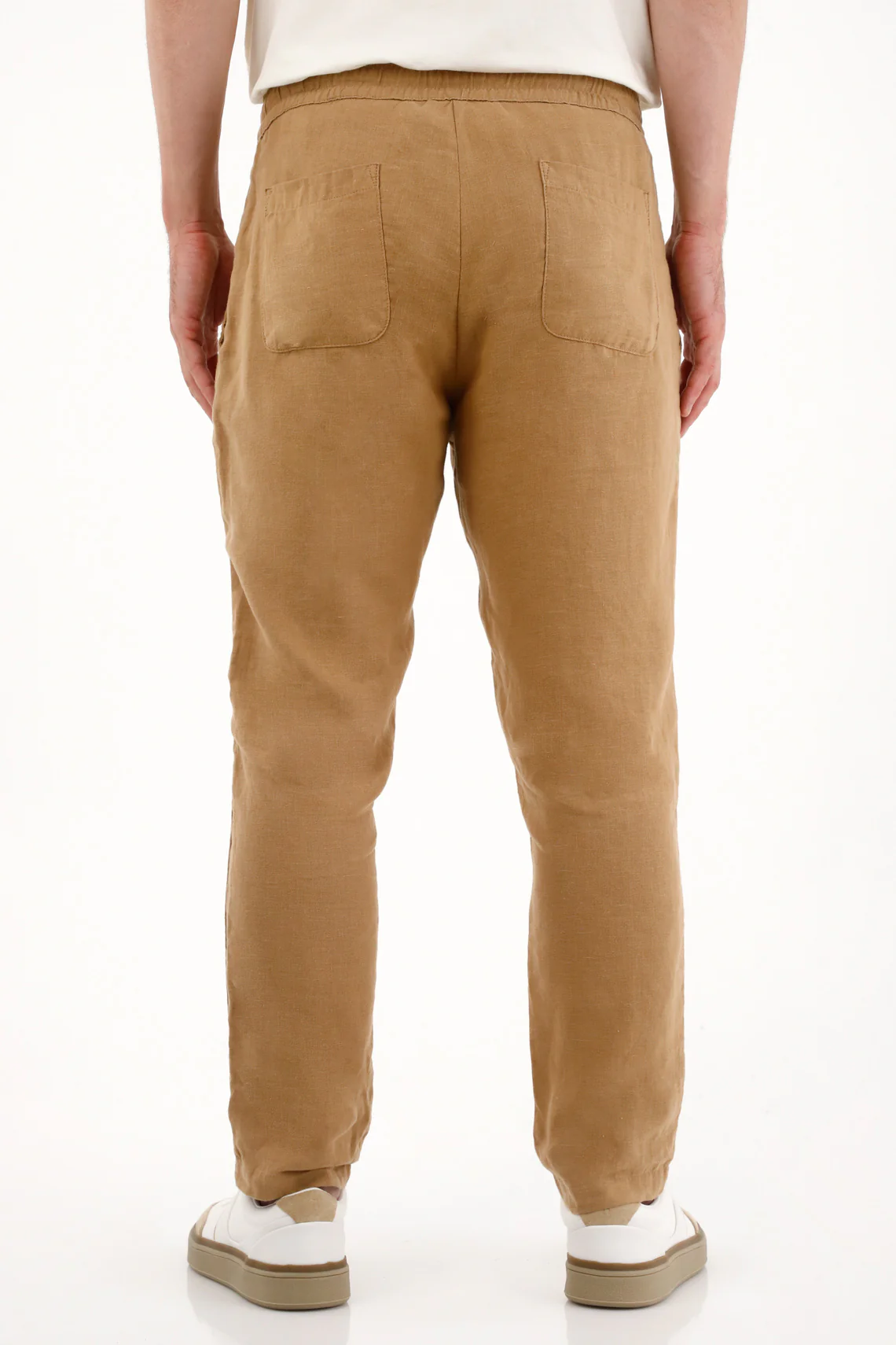 Men's 100% Linen Brown Chino Pants - Image 4