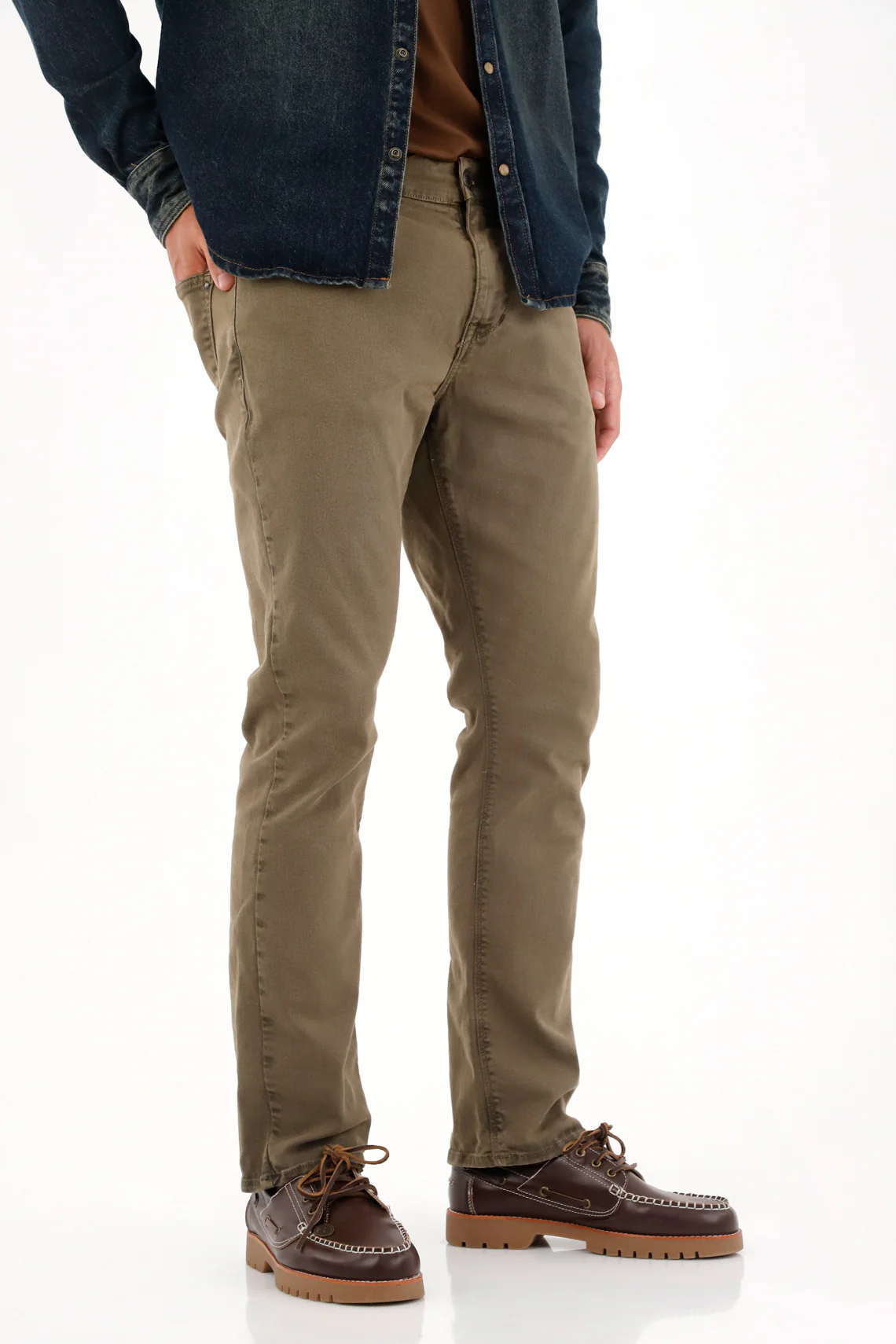 Men's Green Medium Rise Nudy Pants - Image 2