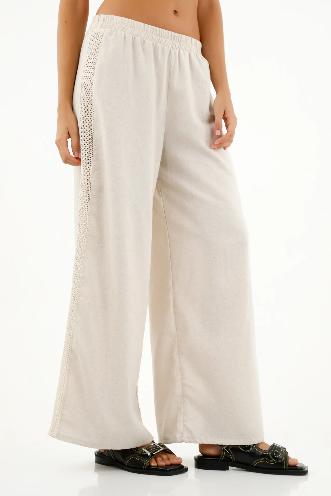 Women's Ecru Linen Pants - Image 3