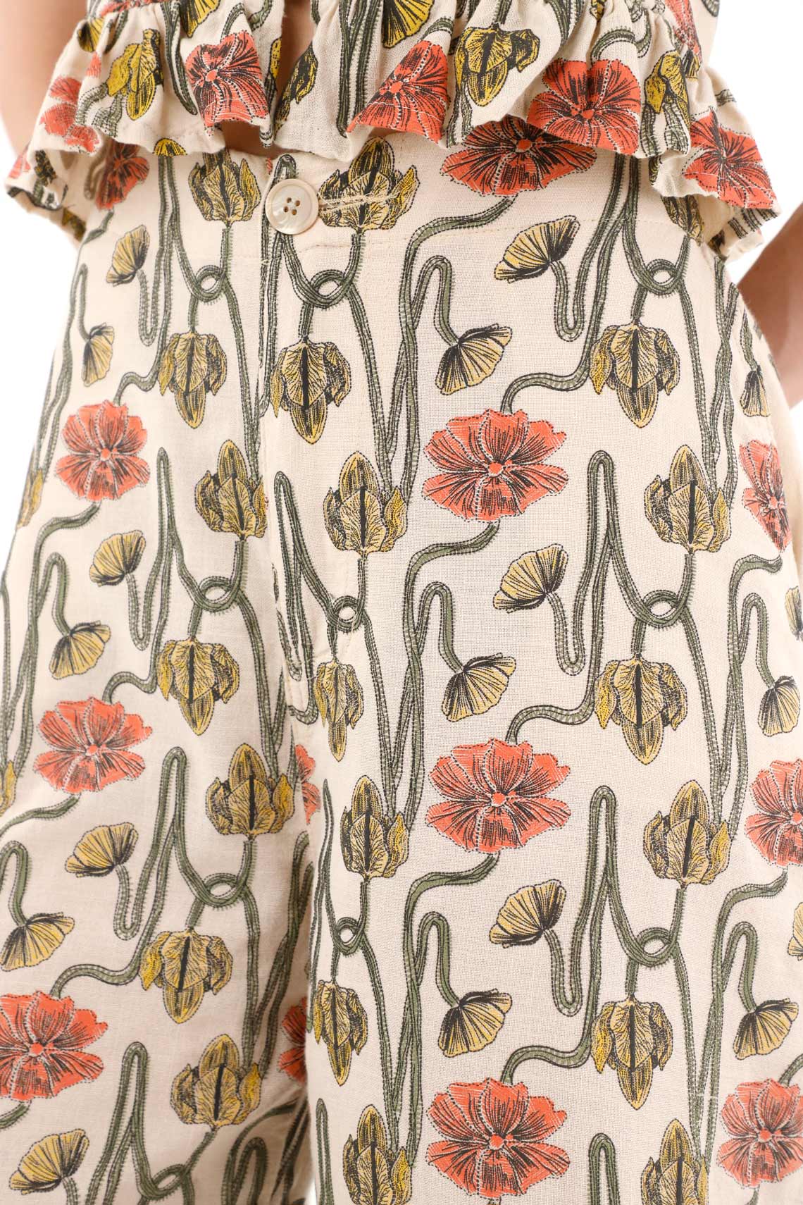 Women's Straight Leg Pants with Embossed Print - Image 3
