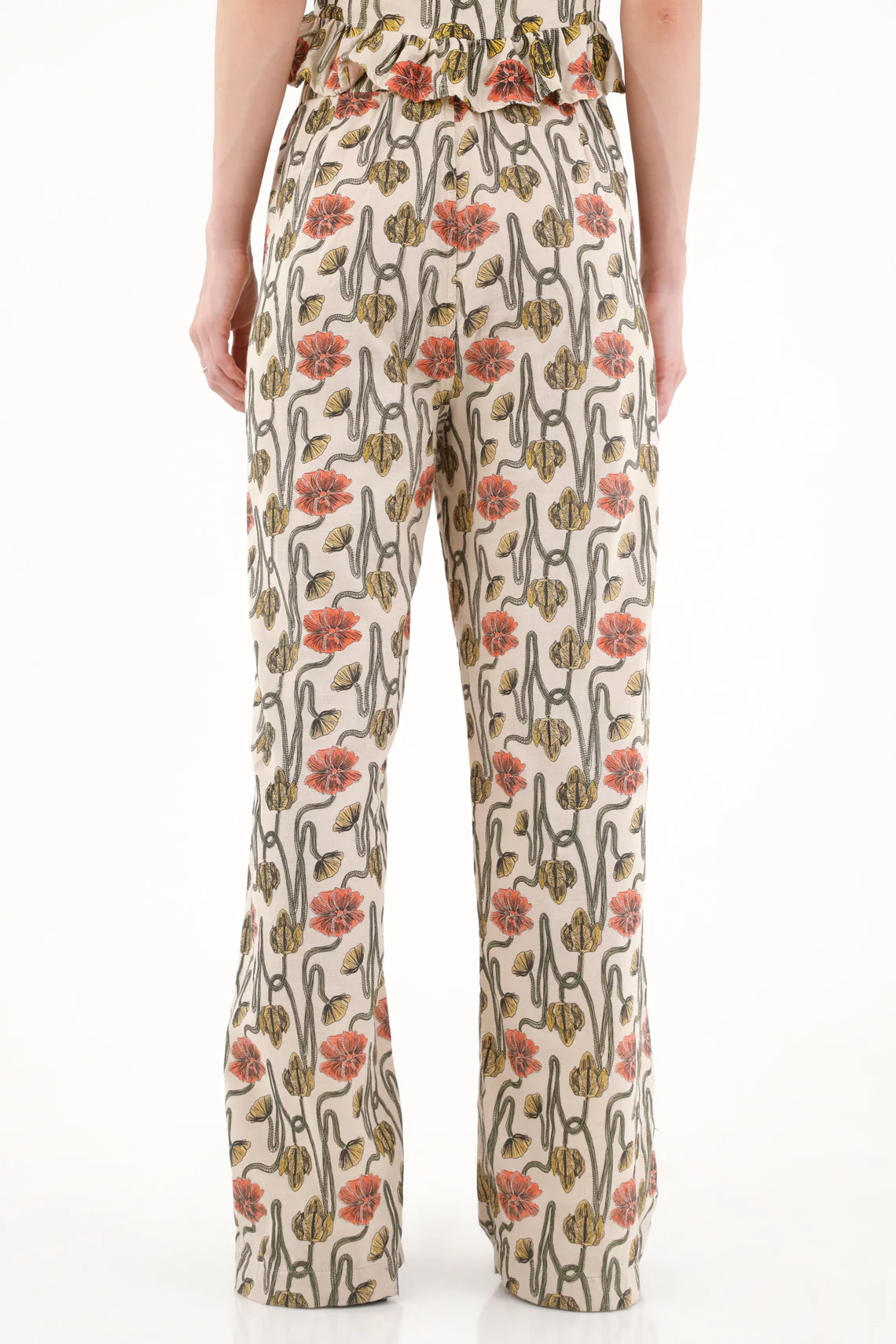 Women's Straight Leg Pants with Embossed Print - Image 4