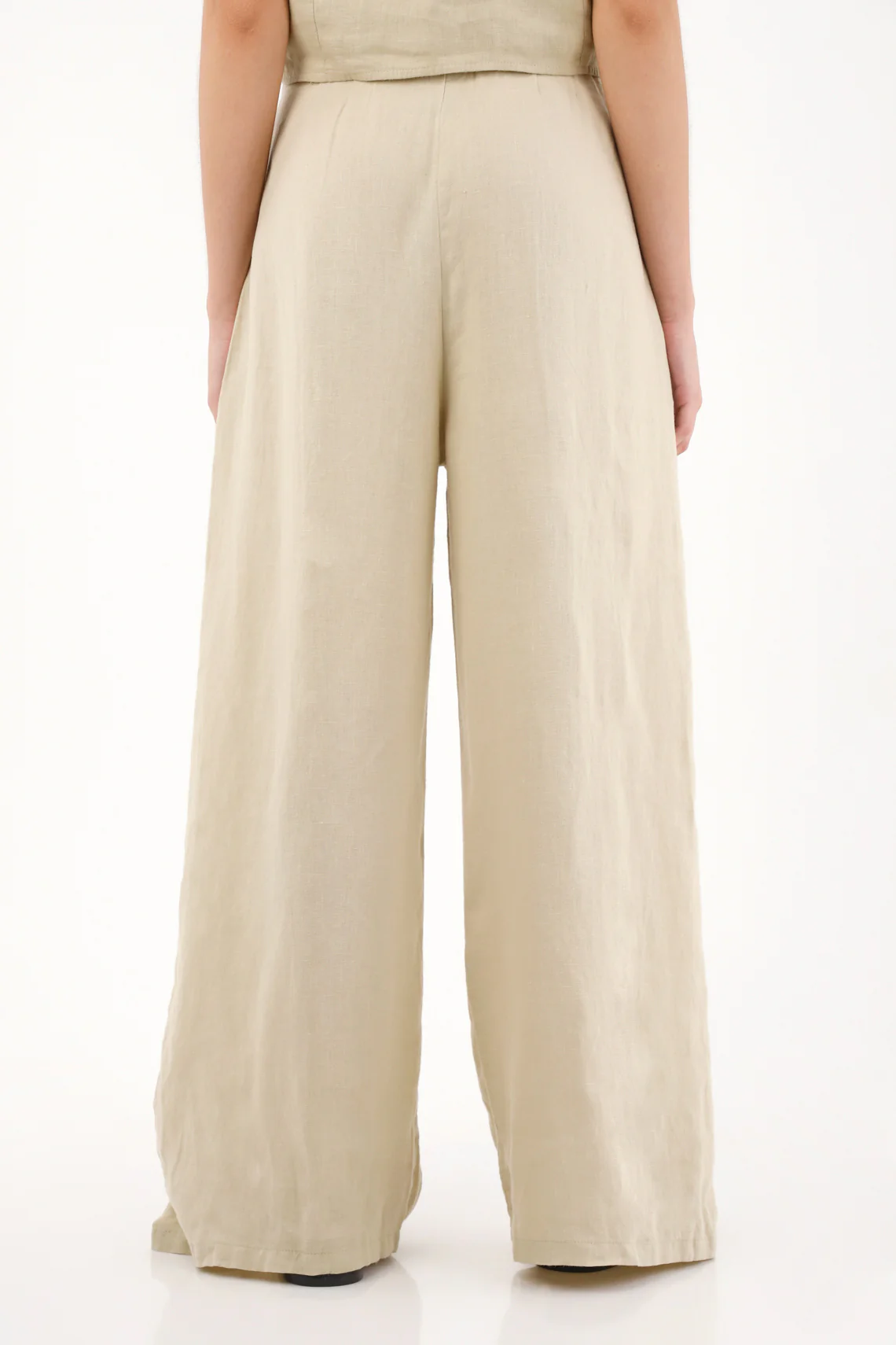 Women's 100% Linen Wide Leg Pants in Coffee - Image 4