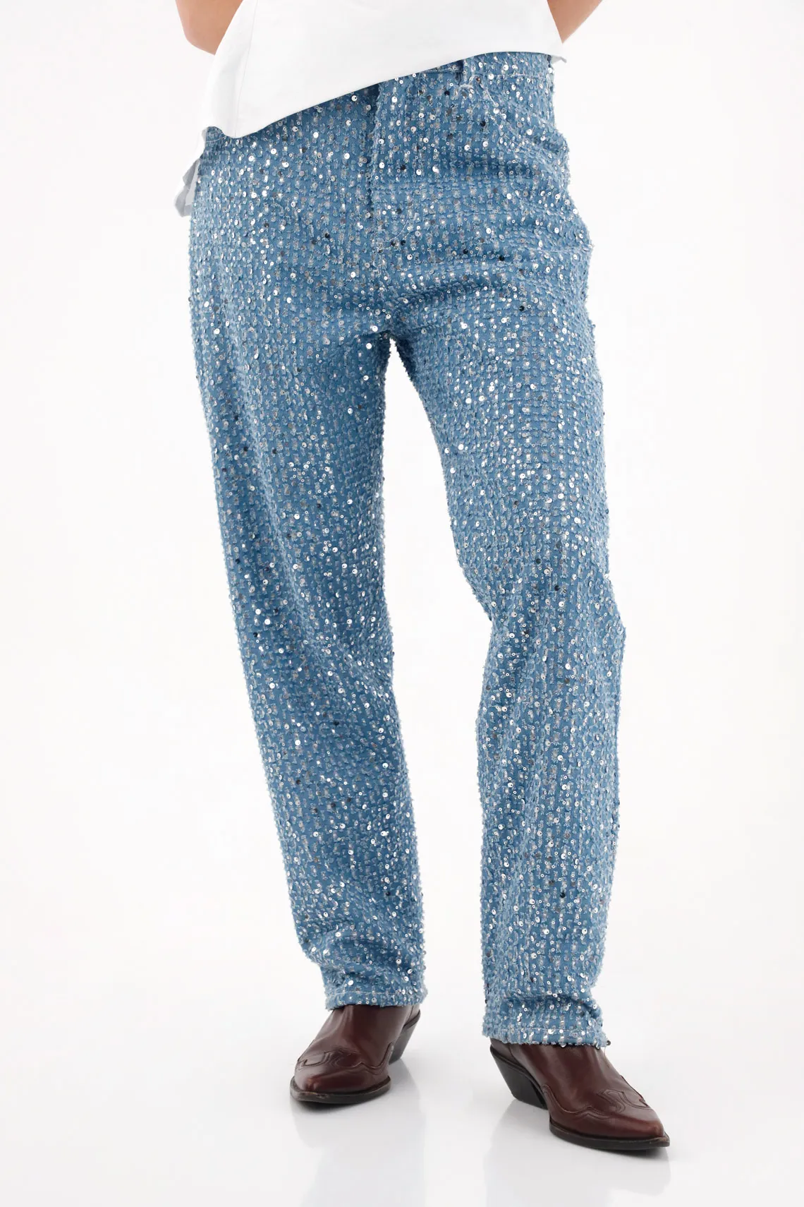 Straight Leg Sequin Pants for Women - Image 3