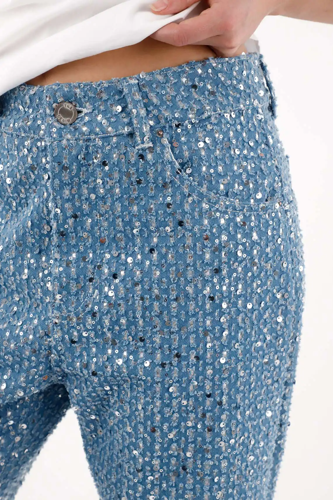 Straight Leg Sequin Pants for Women - Image 4