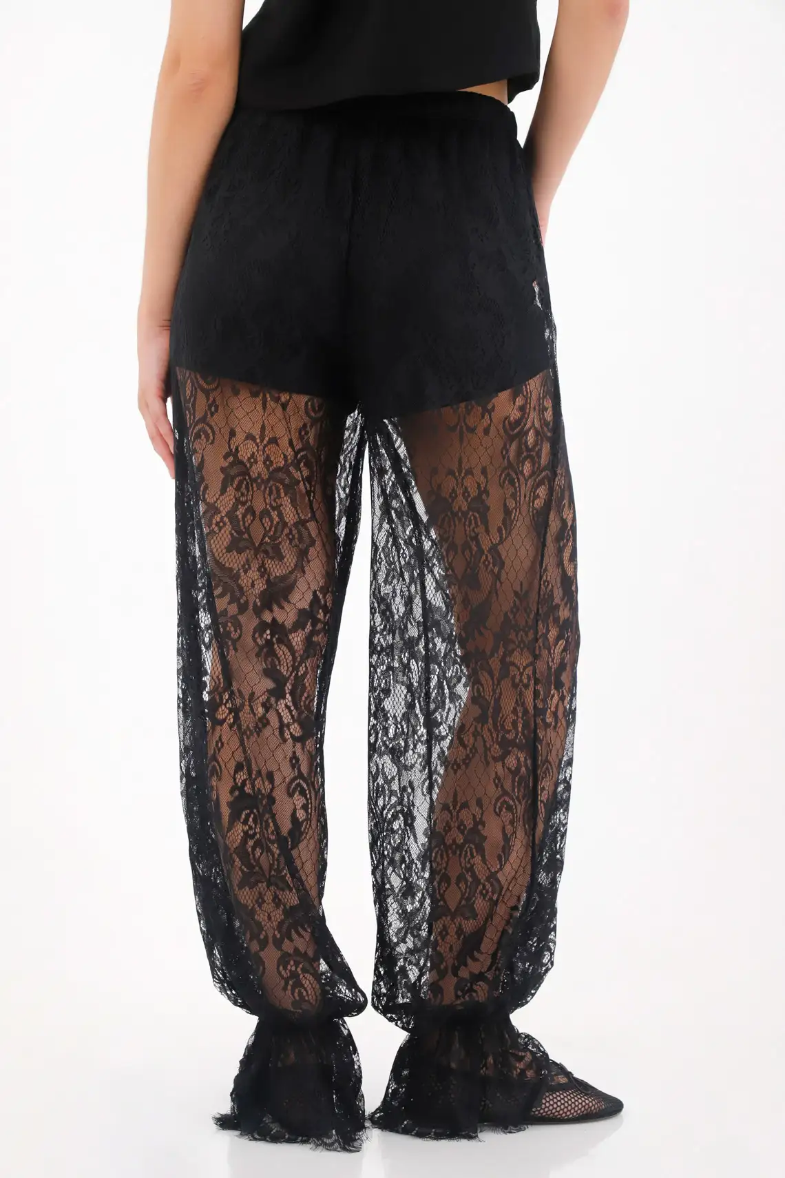 Black Blonda Fabric Pants for Women - Image 7