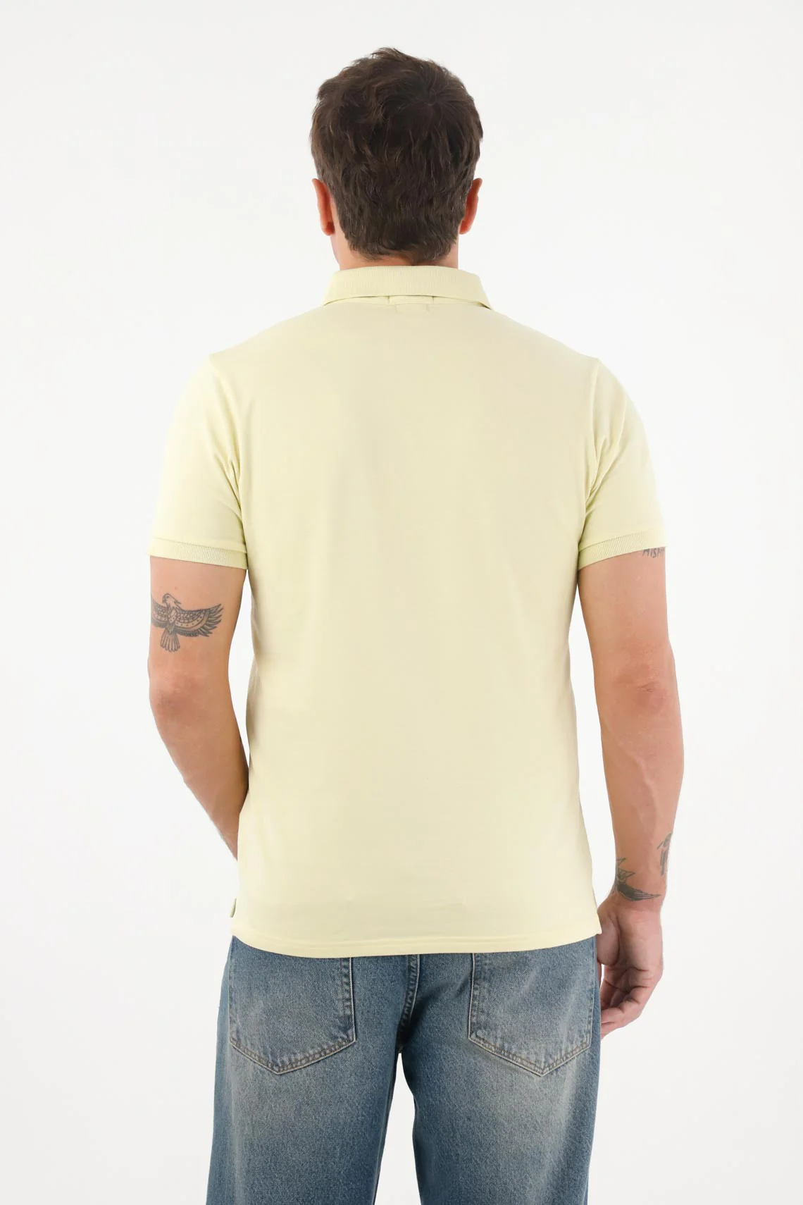 Yellow Antipilling Lycra Piqué Polo for Men - Image 4