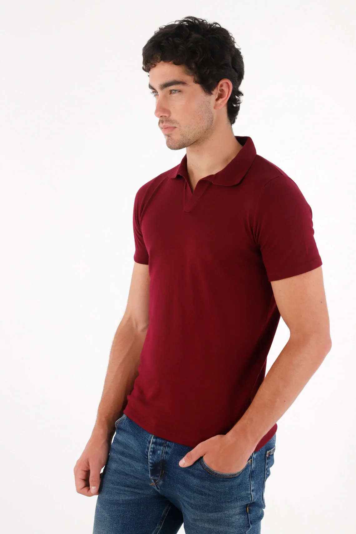 Red Soft Texture Polo for Men