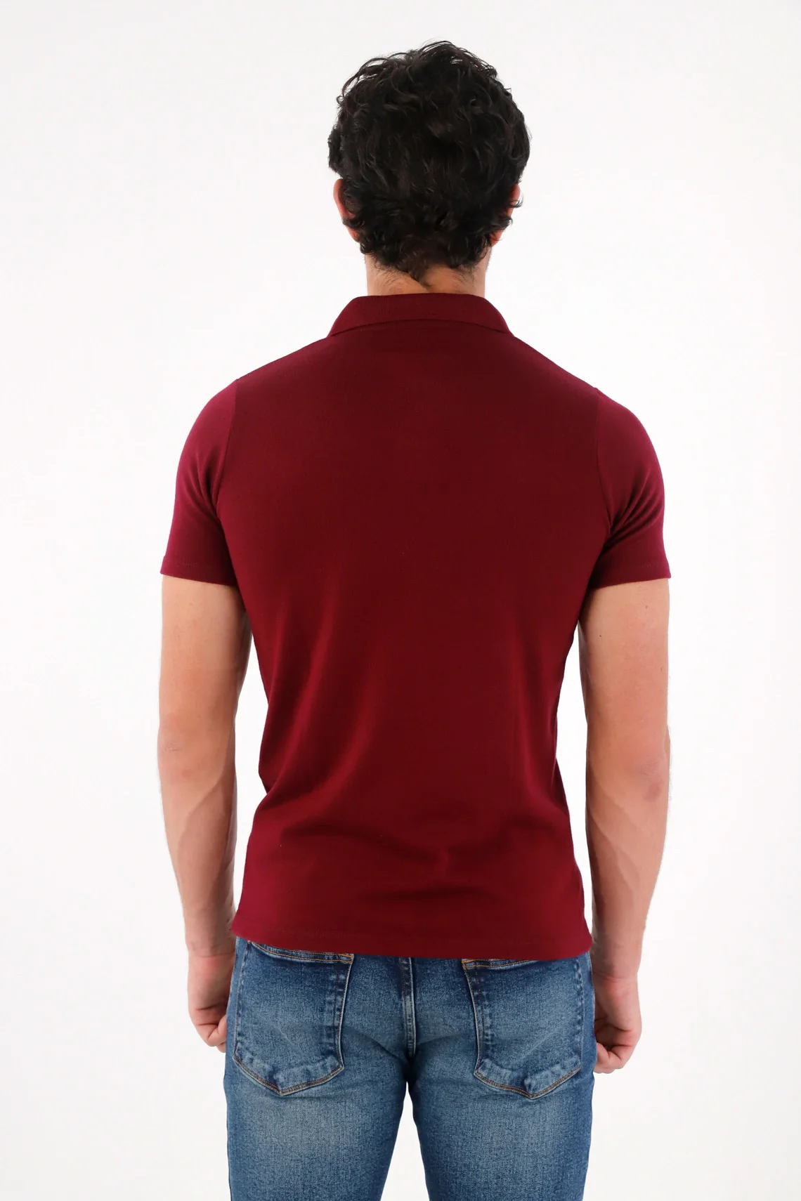 Red Soft Texture Polo for Men - Image 4