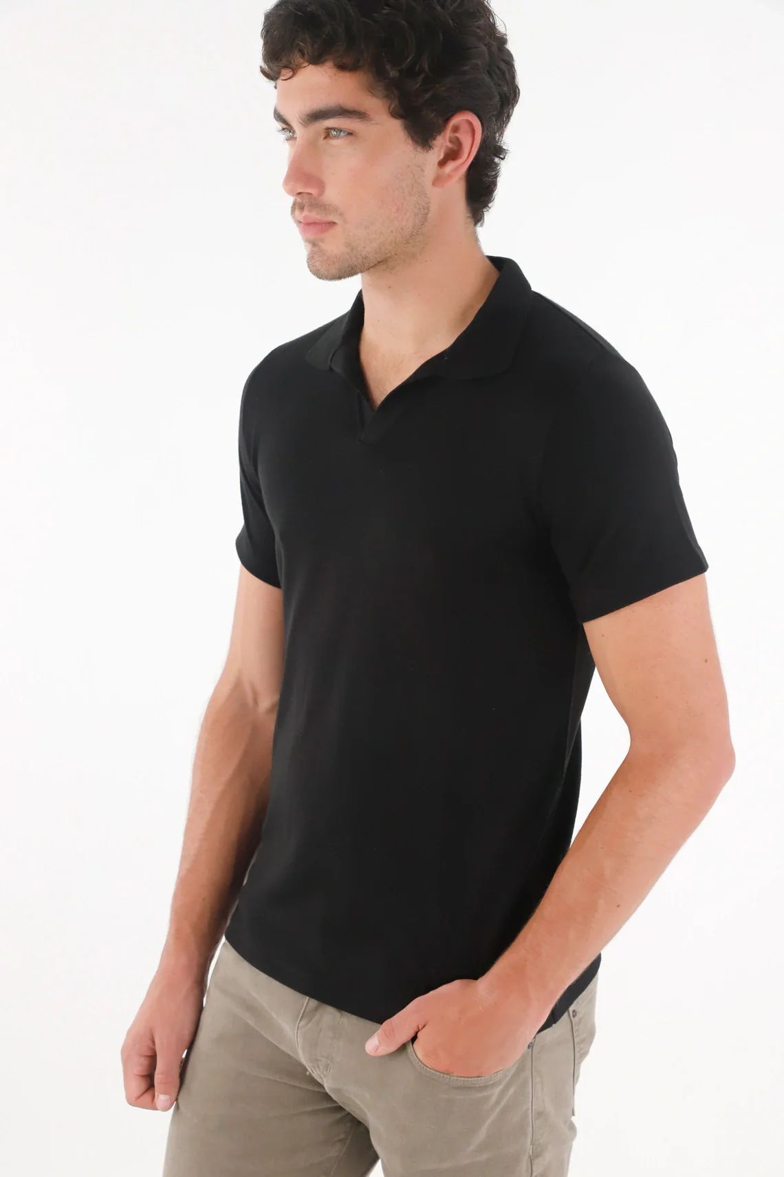Classic Short Sleeve Black Polo for Men
