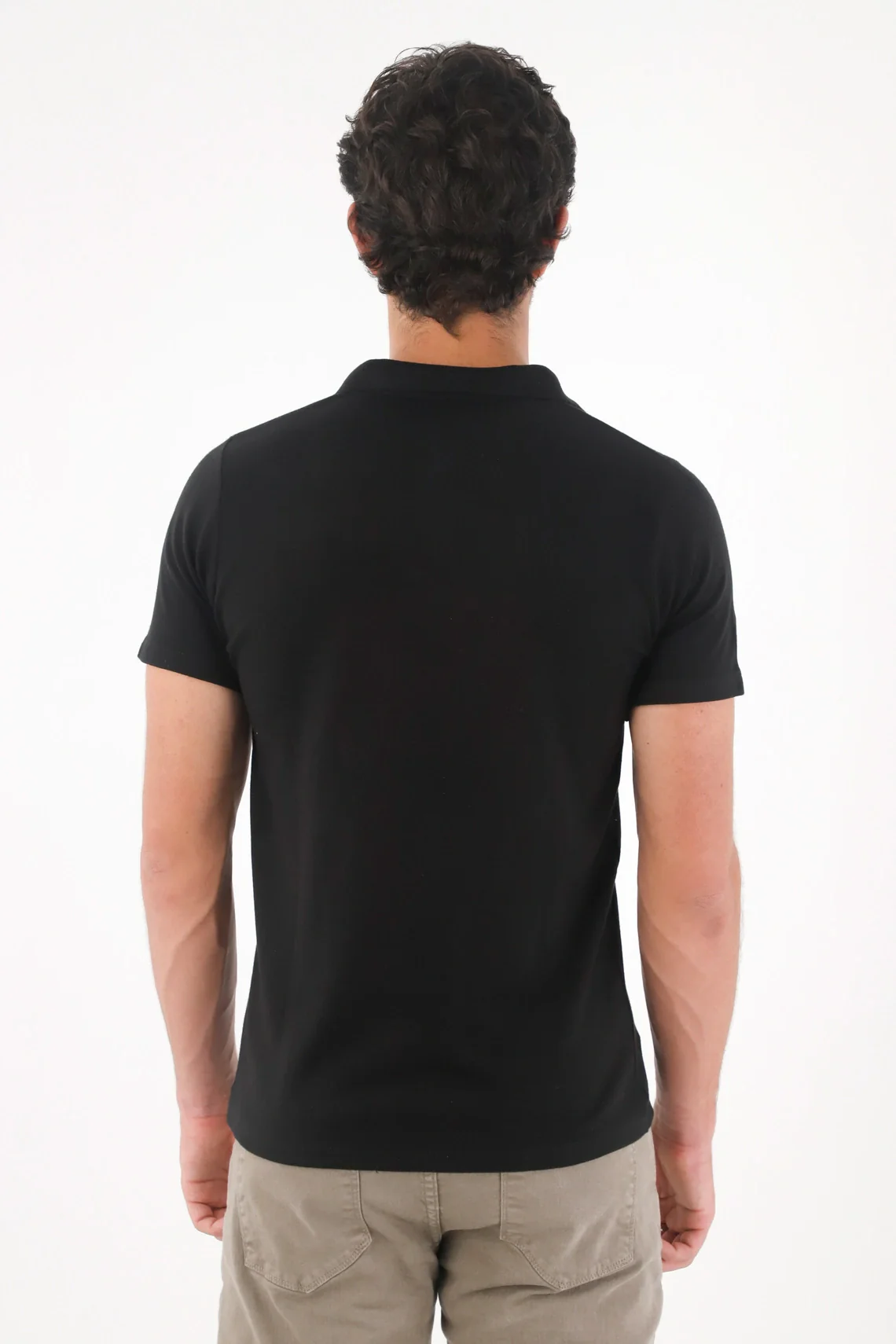 Classic Short Sleeve Black Polo for Men - Image 4