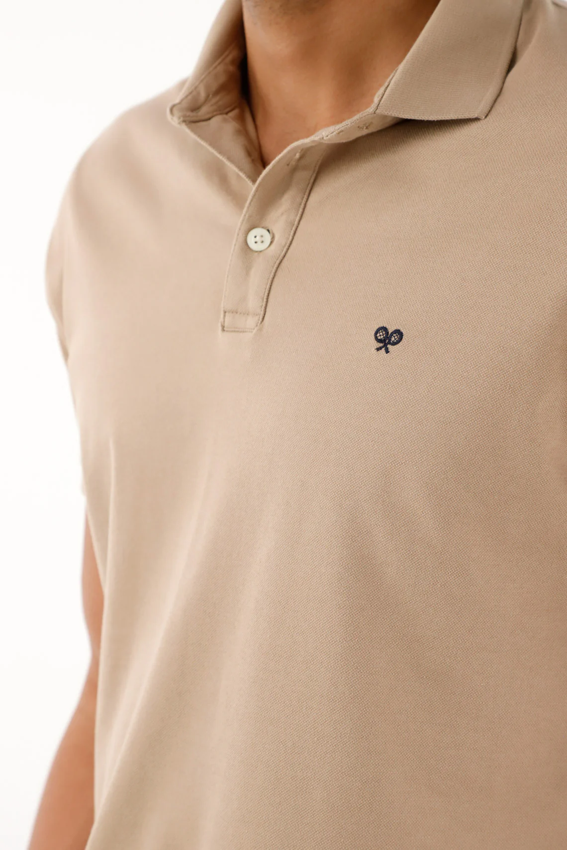 Men's Fitted Brown Polo Shirt - Image 2