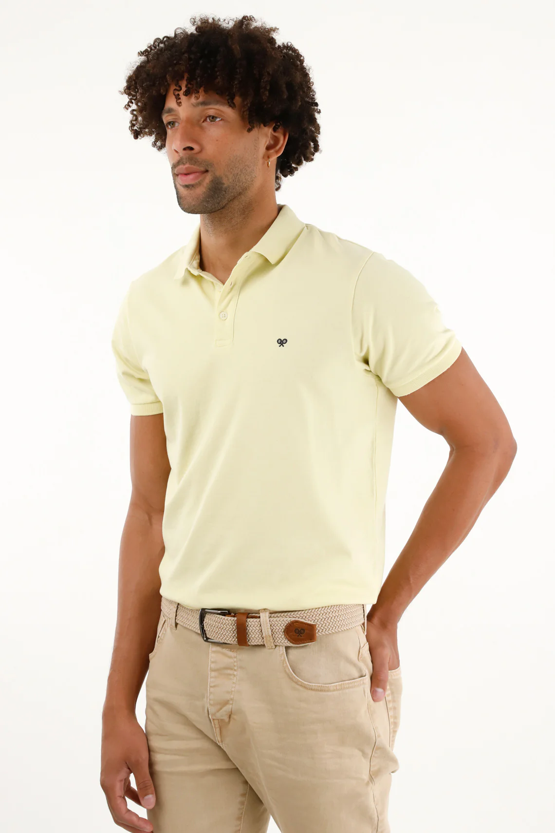 Yellow Stretch Polo for Men