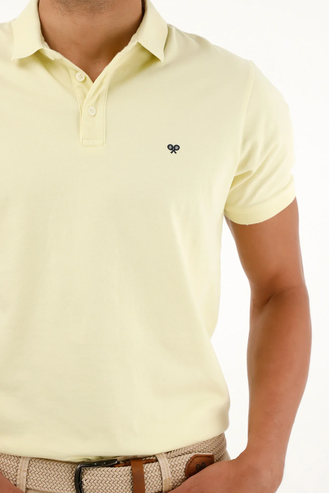 Yellow Stretch Polo for Men - Image 2