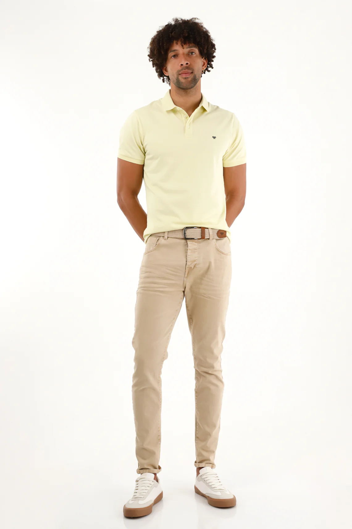 Yellow Stretch Polo for Men - Image 3
