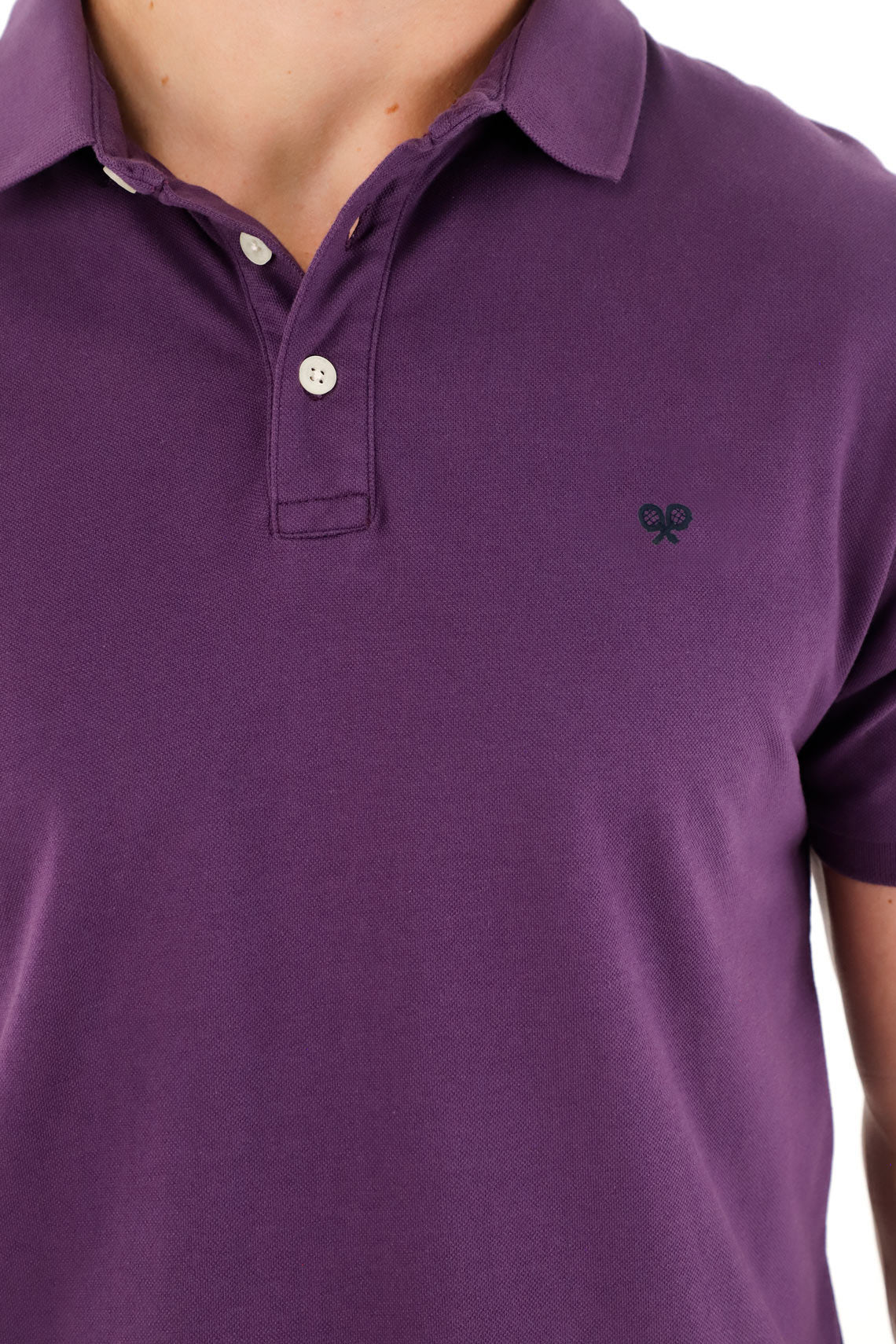 Men's Purple Pique Lycra Polo - Image 2