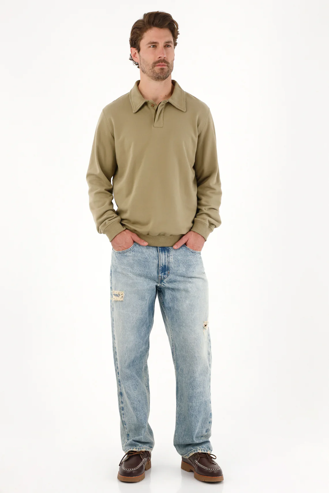 Green Polo Sweatshirt for Men