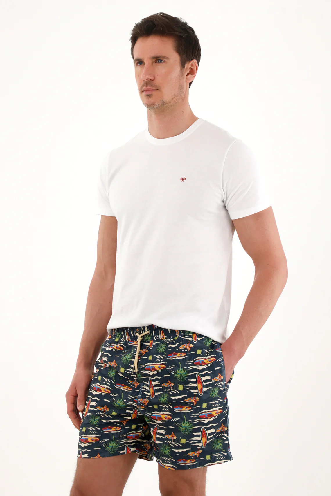 Men's Lobster Print Swim Trunks - Image 2
