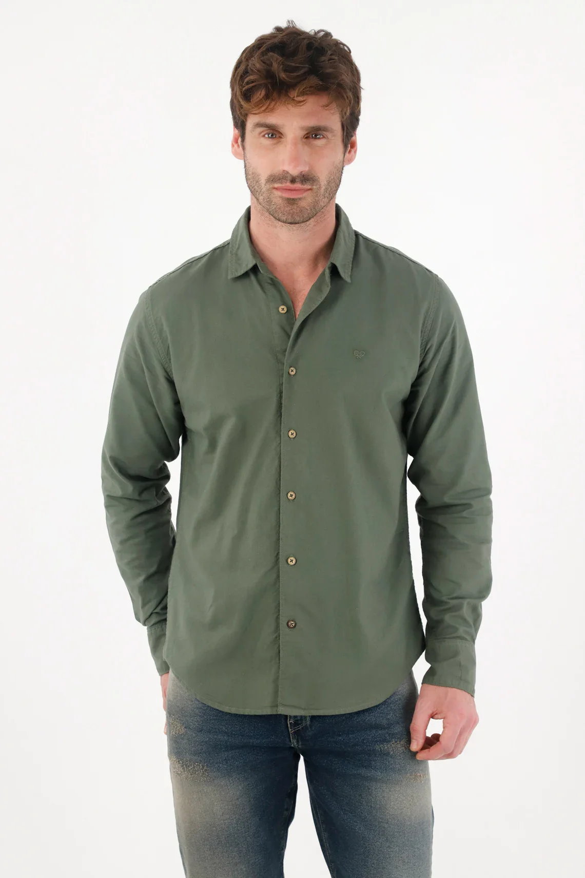 Green Long Sleeve Shirt for Men