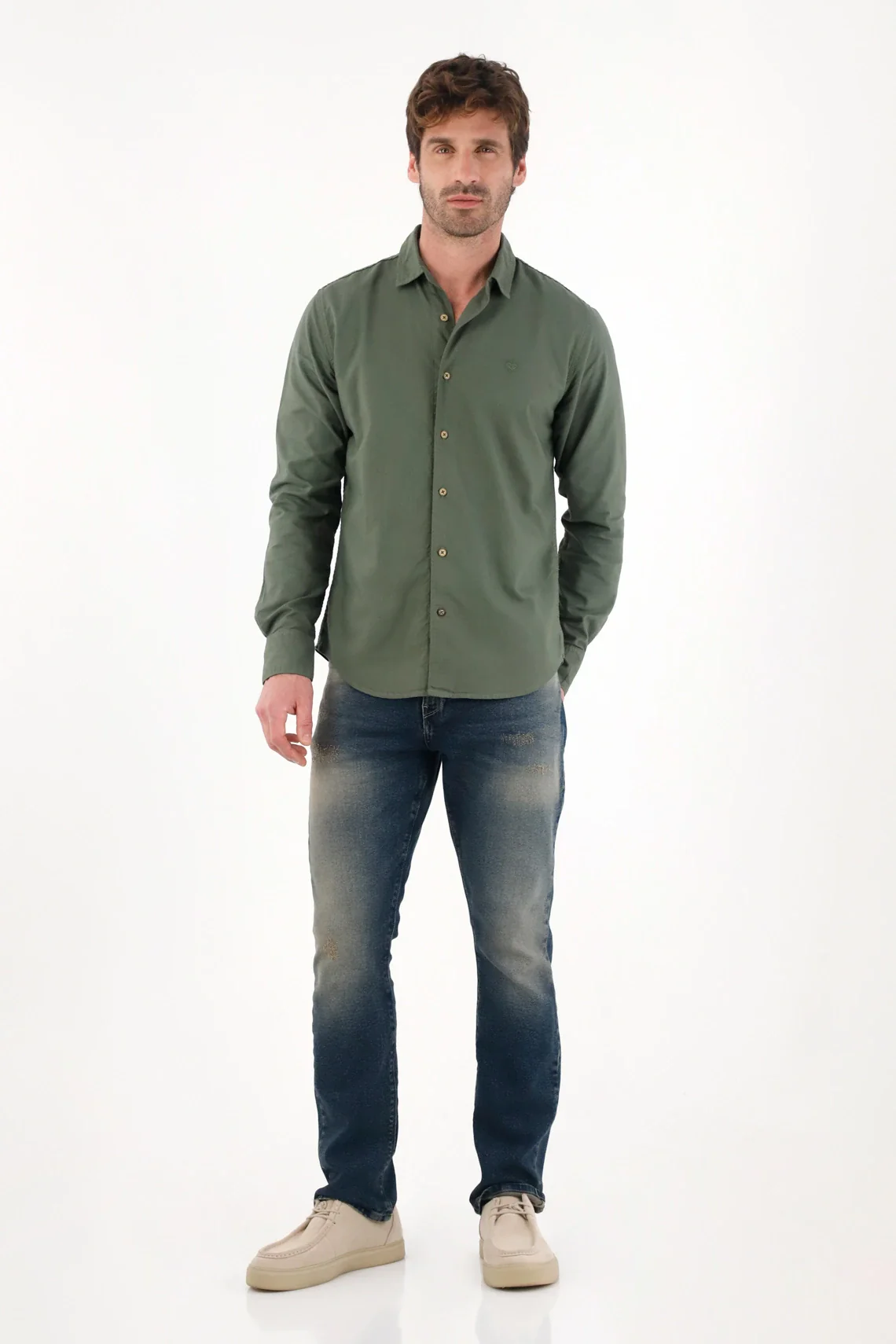 Green Long Sleeve Shirt for Men - Image 3