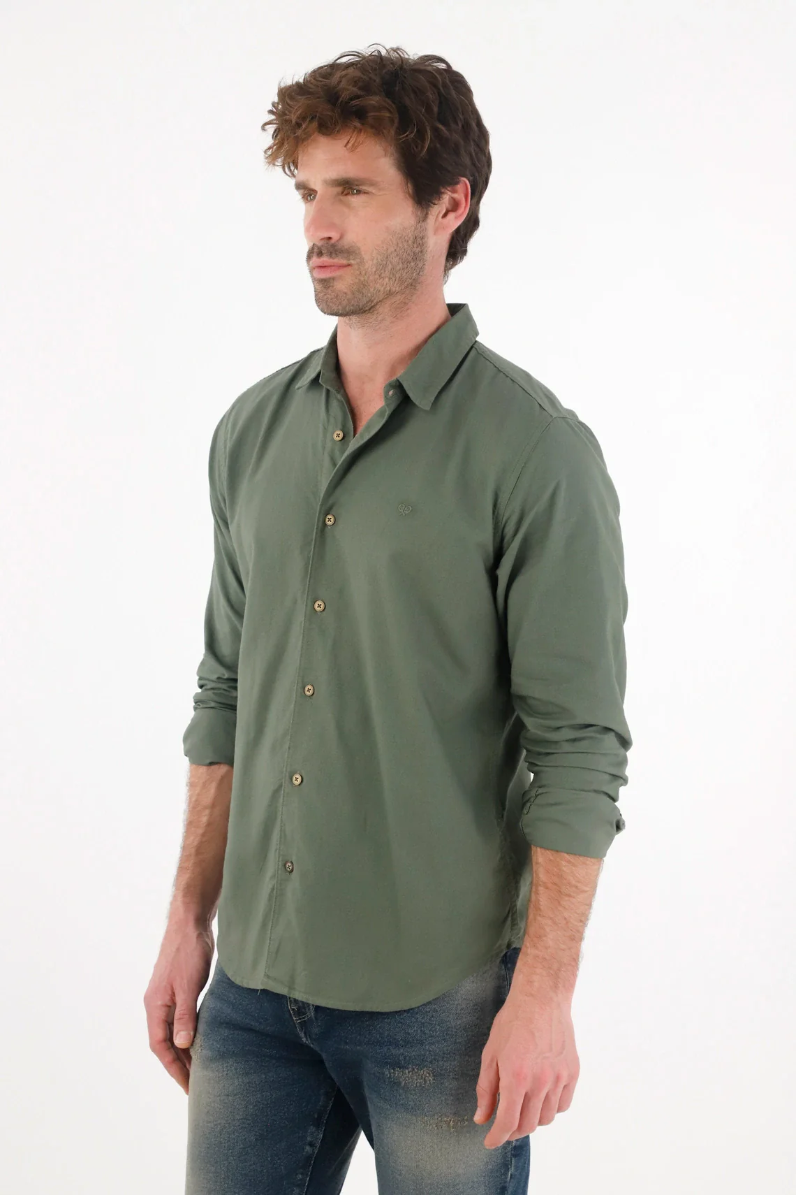 Green Long Sleeve Shirt for Men - Image 5