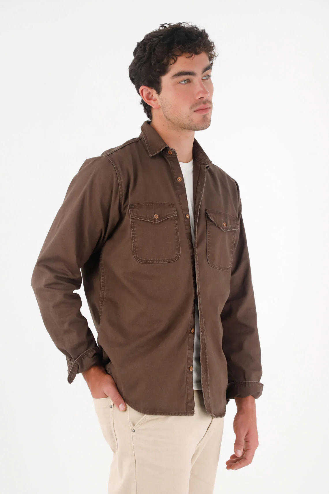 Brown Shirt Jacket for Men