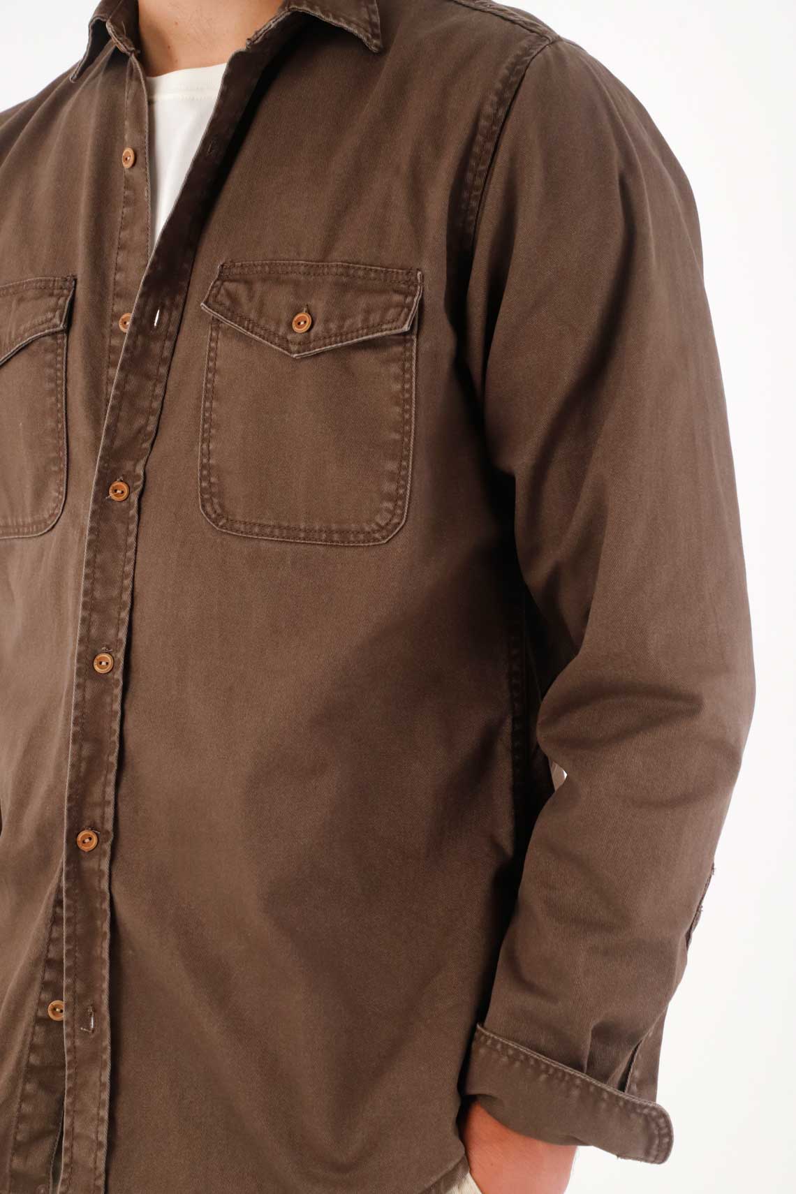 Brown Shirt Jacket for Men - Image 4