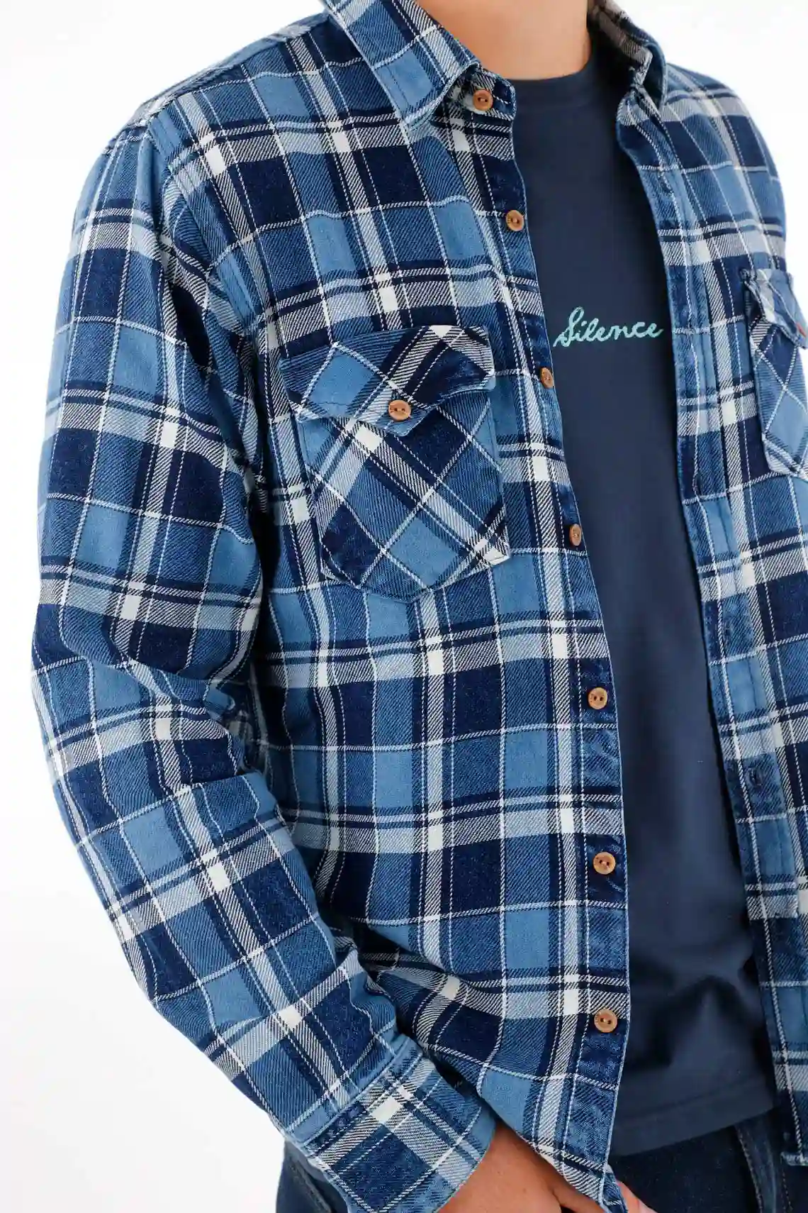 Plaid Shirt with Pockets in Purple for Men - Image 3