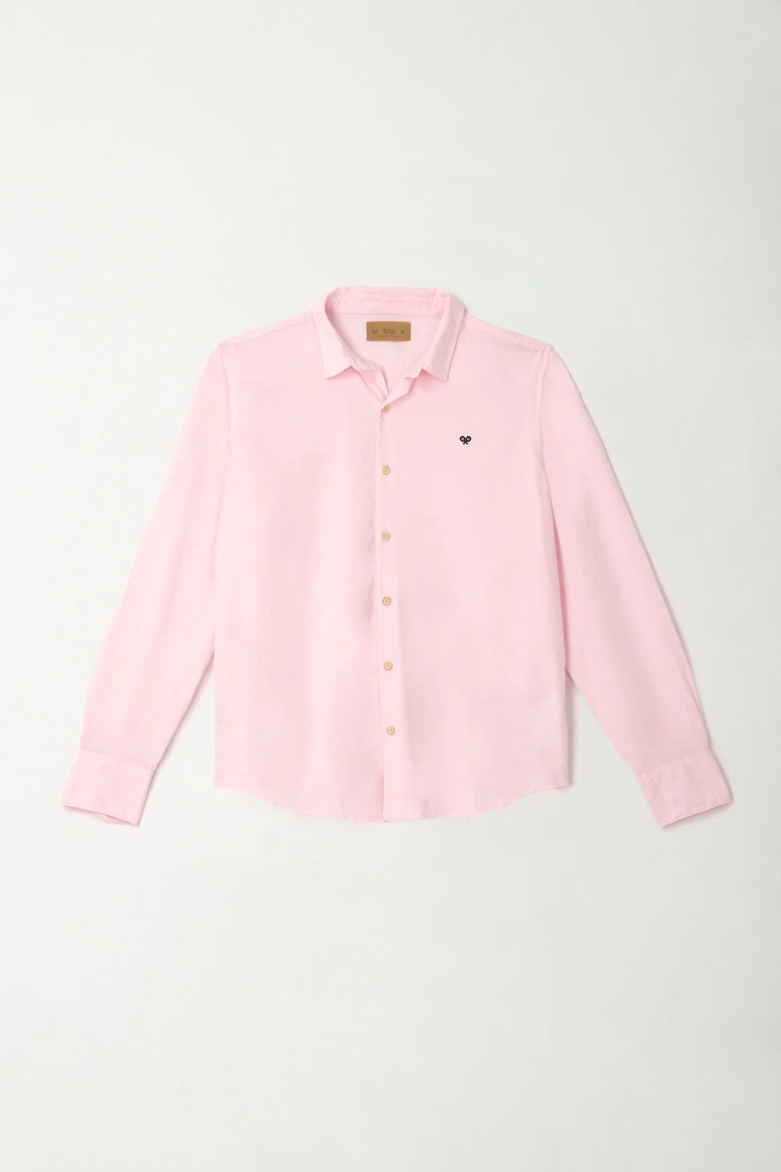 Classic collar long sleeve pink shirt for men