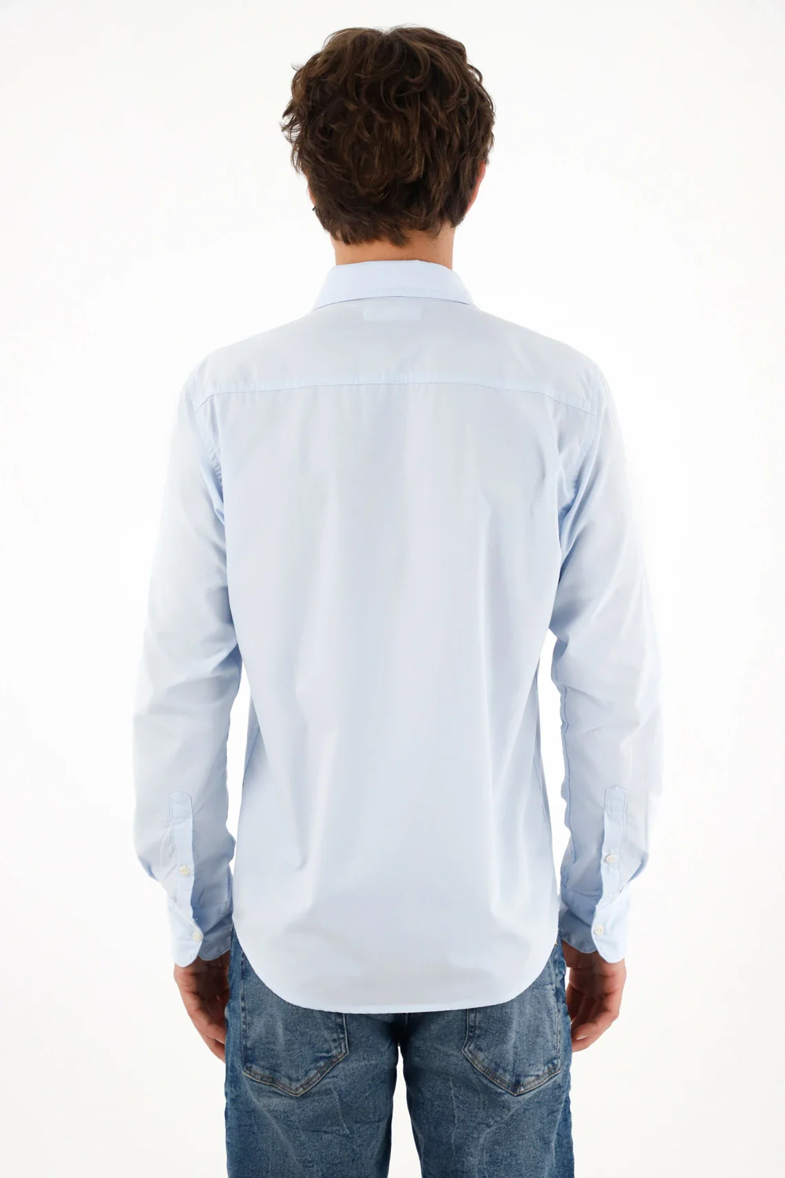 Long Sleeve Blue Shirt for Men - Image 4