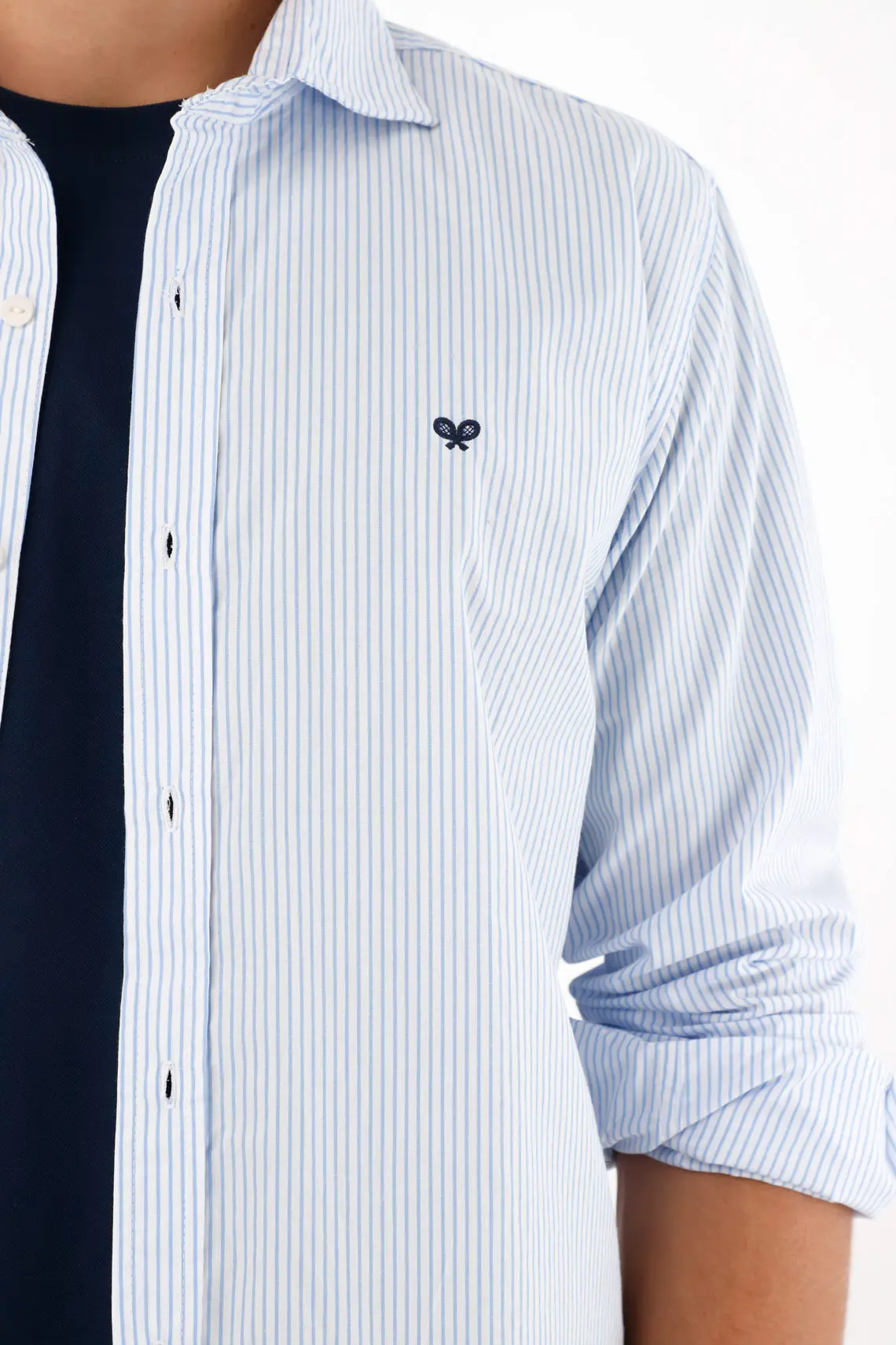 Shirt with Blue Striped Design for Men - Image 3