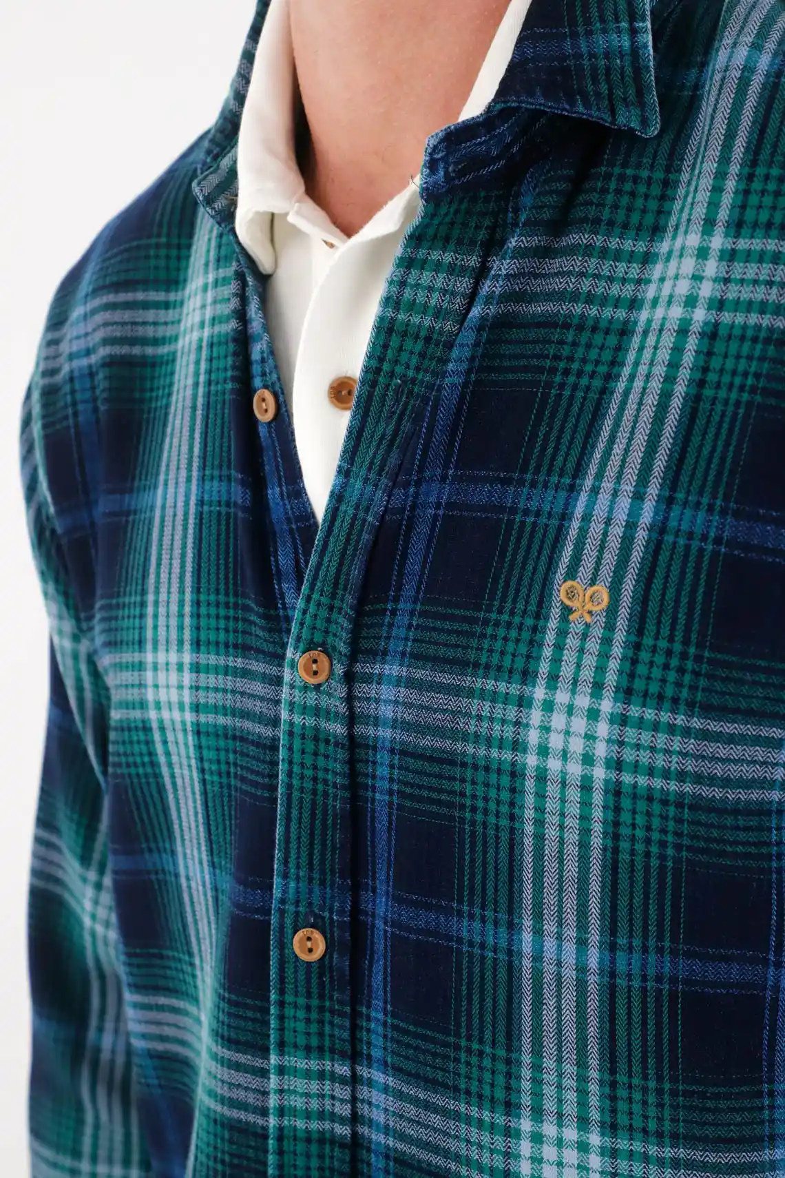 Green Checkered Flannel Shirt for Men - Image 3